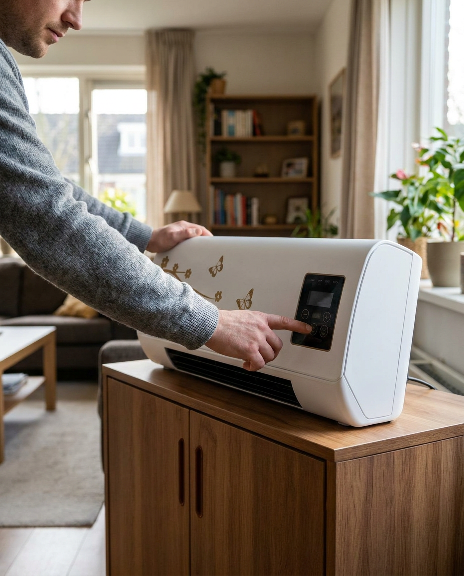 Draagbare Mobiele Airconditioner met Verwarming en Koeling | Compacte Klimaatregelaar voor Elke Ruimte | Eenvoudige Installatie Zonder Boren | Energiezuinig en Stil | Sansoti in gebruik
