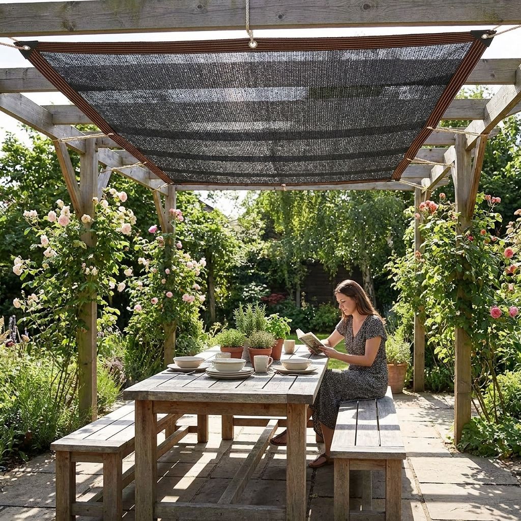 UV-beschermingsnet voor tuin en terras | Schaduwdoek met UV-blokkering 85% | Robuust zonweringsnet voor buiten | Sansoti lifestyle