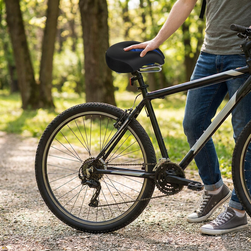 Ergonomischer Fahrradsattel ohne Nase mit weicher Polsterung für Mountainbike - druckentlastender Sportsattel mit extra Komfort für Herren und Damen lifestyle
