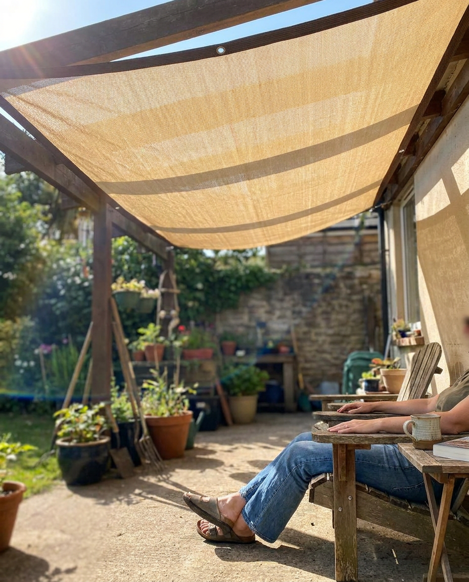 Sonnensegel für Garten HDPE Sonnenschutz in Gebrauch