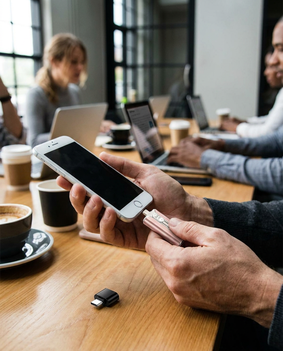USB stick voor iPhone en Android – extra opslag voor foto's, video's en back-ups in gebruik