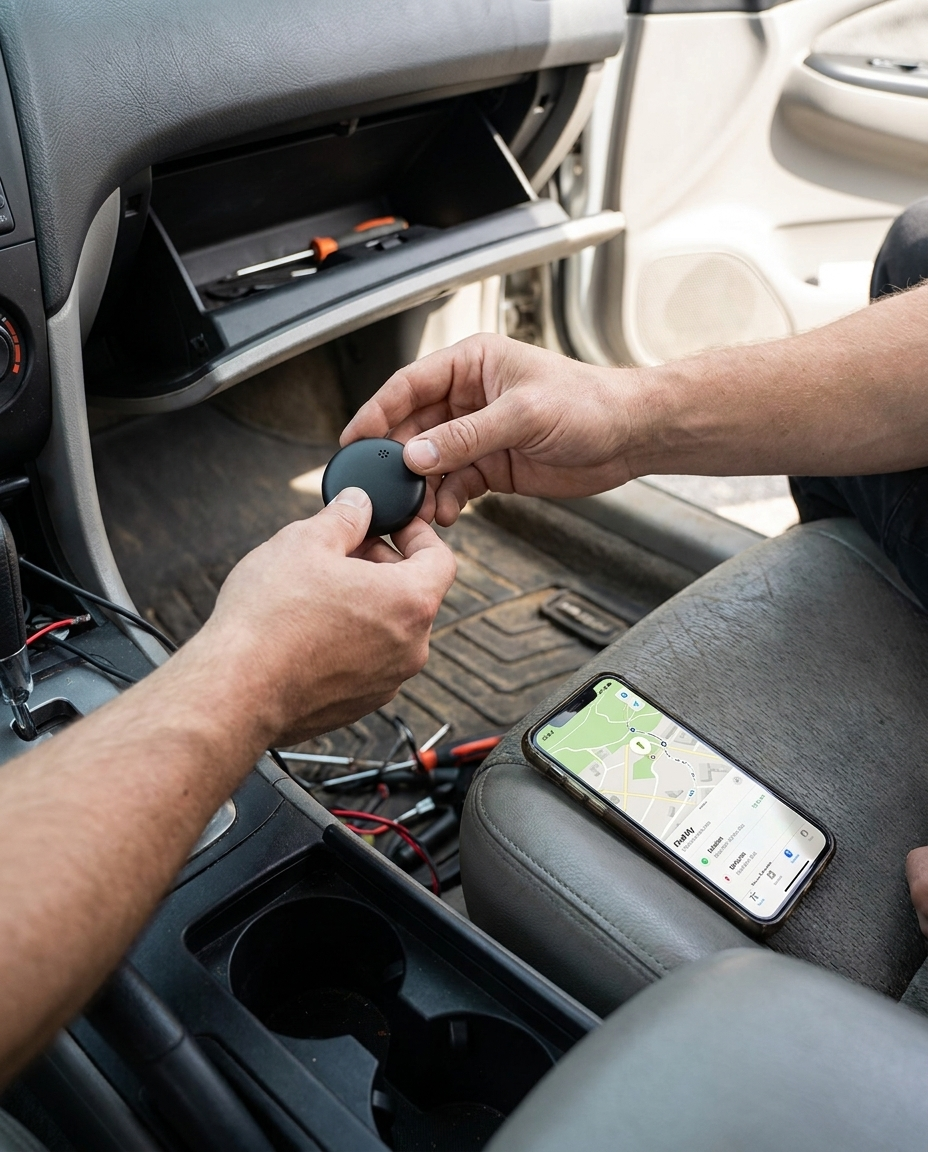 GPS Tracker voor Auto's zonder Abonnement in gebruik