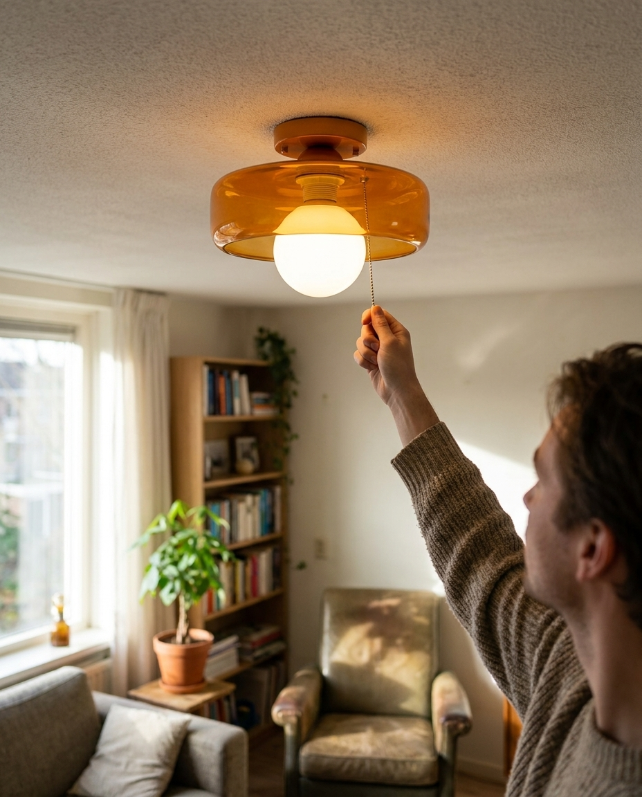 Glazen Schijf Plafondlamp & Wandlamp – Moderne Designverlichting in Glas in gebruik