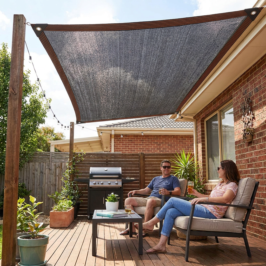 Schaduwdoek HDPE voor buiten met UV-werende structuur – rechthoekig zonwerende doek voor tuin terras balkon lifestyle
