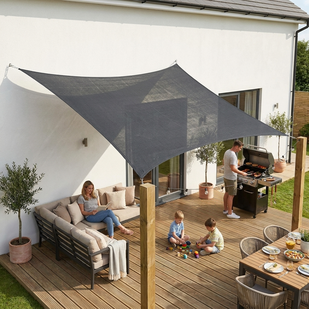Waterdicht Schaduwdoek Rechthoekig UV-Bestendig Zonnescherm lifestyle