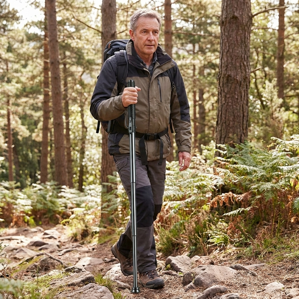 Automatische Zelfverdediging Wandelstok voor Wandelen en Stedelijke Veiligheid – Telescopisch Ontwerp met Anti-Slip Grip | Sansoti lifestyle