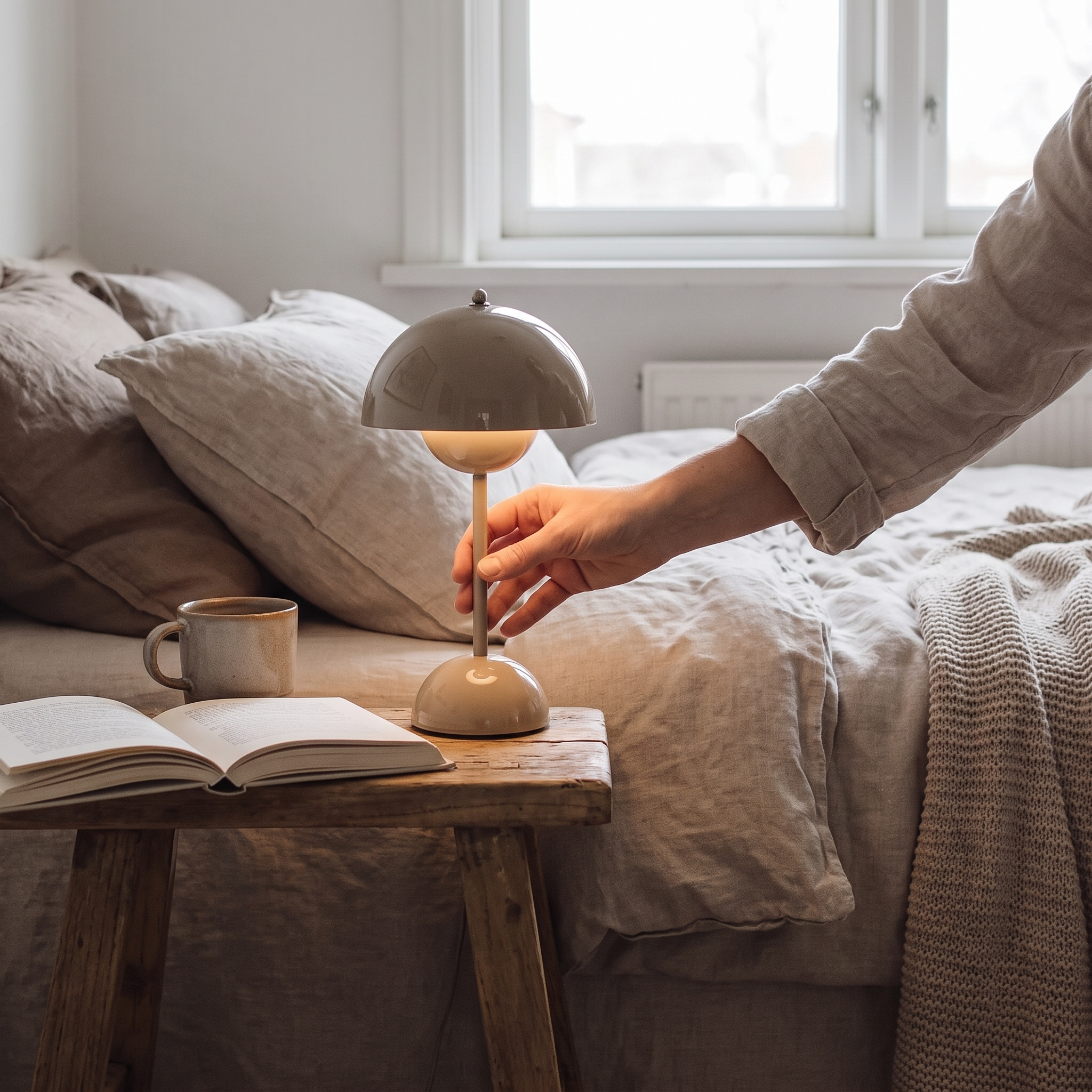 Tafellamp Draadloos Dimbaar LED Warm Licht Woonkamer Slaapkamer Oplaadbaar Sfeerlamp | Sansoti lifestyle
