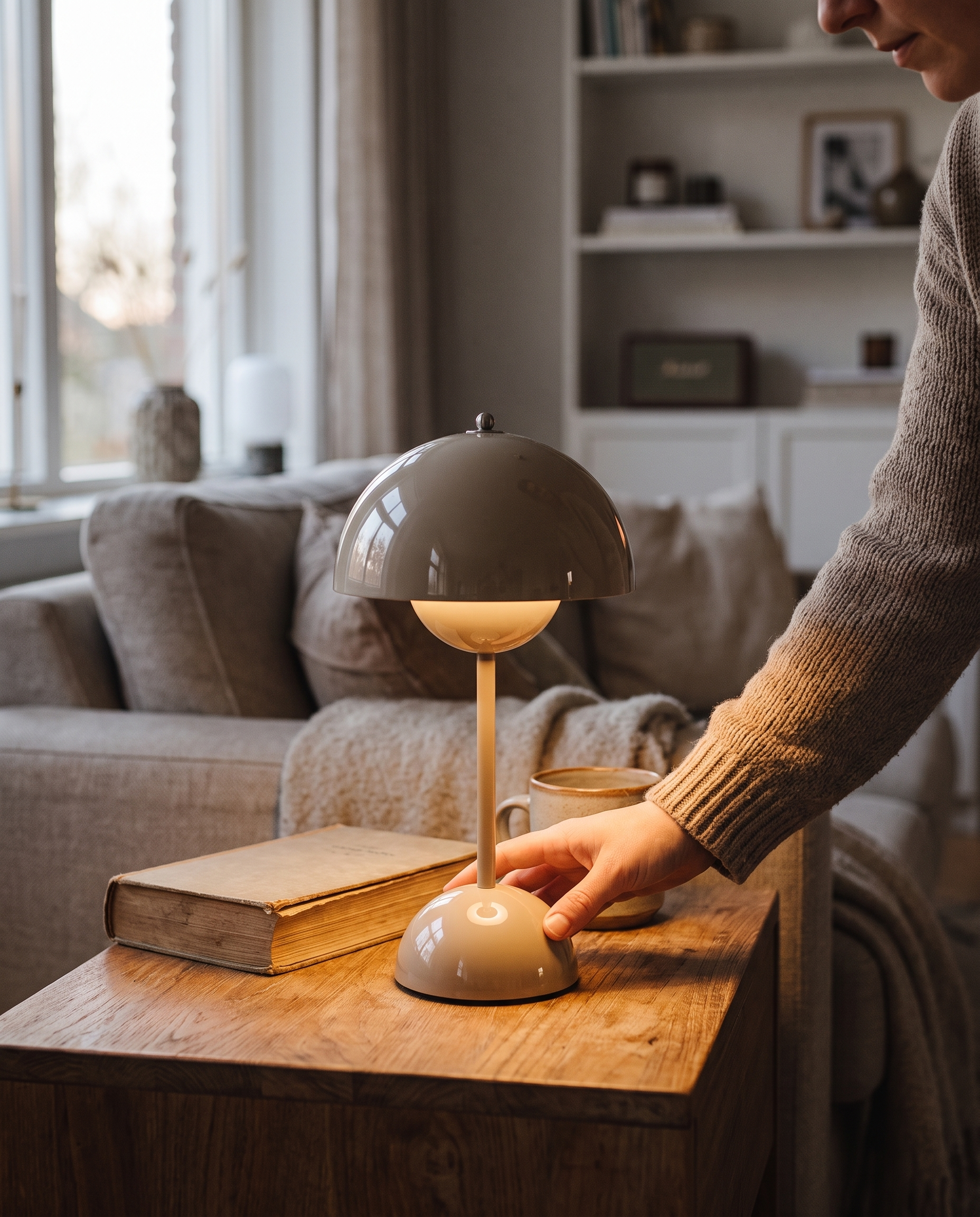 Tafellamp Draadloos Dimbaar LED Warm Licht Woonkamer Slaapkamer Oplaadbaar Sfeerlamp | Sansoti in gebruik