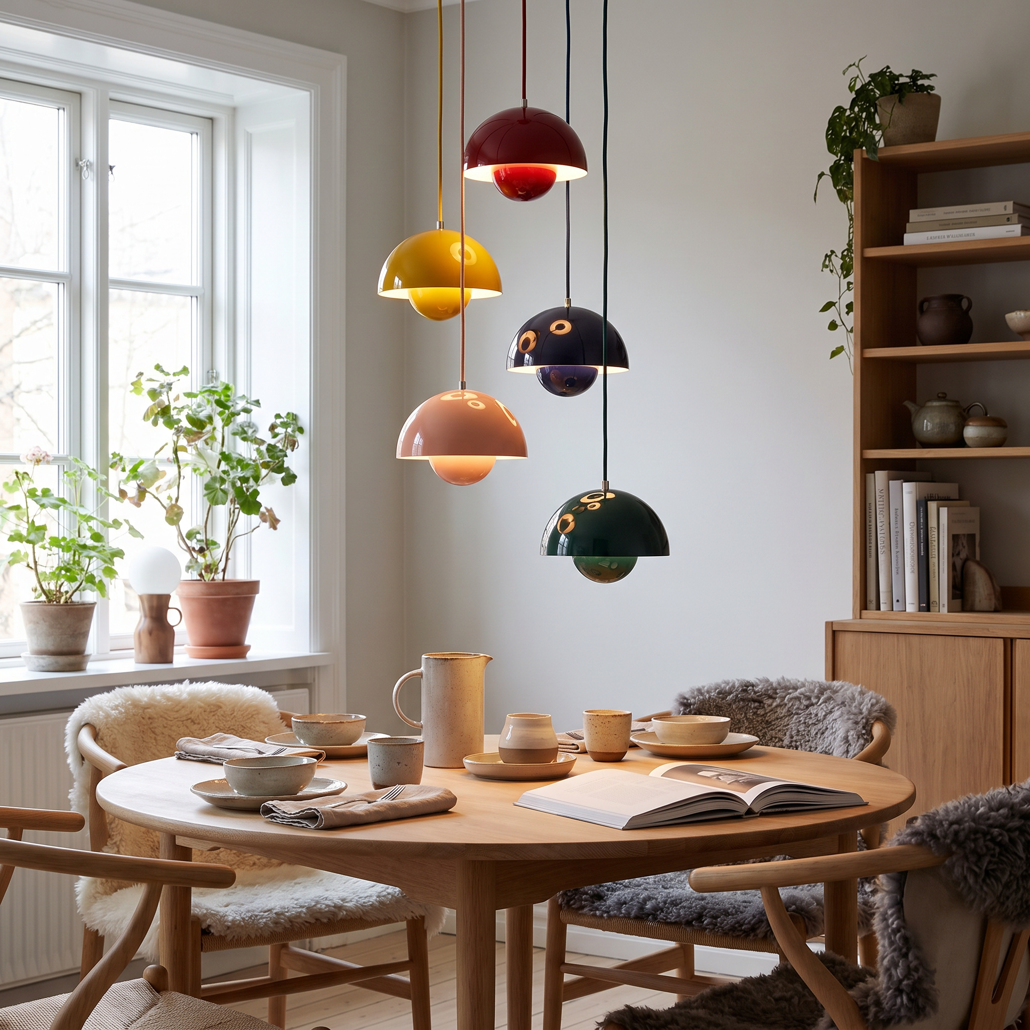 Scandinavische Hanglamp Halfrond Metalen Kap 1-Lichtpunt Modern Design Eetkamer Woonkamer lifestyle