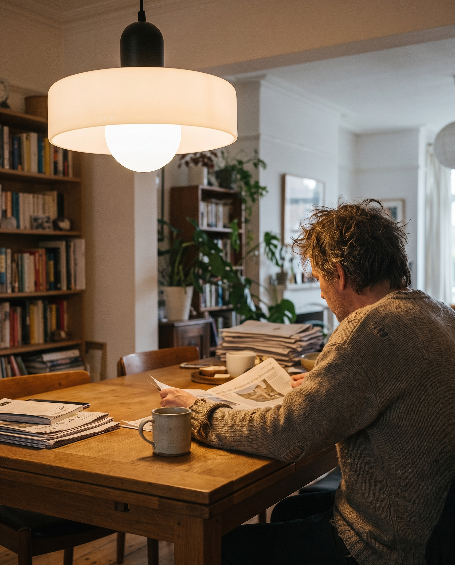 3-kops Bauhaus hanglamp glas G9 warm wit eetkamer verlichting in gebruik