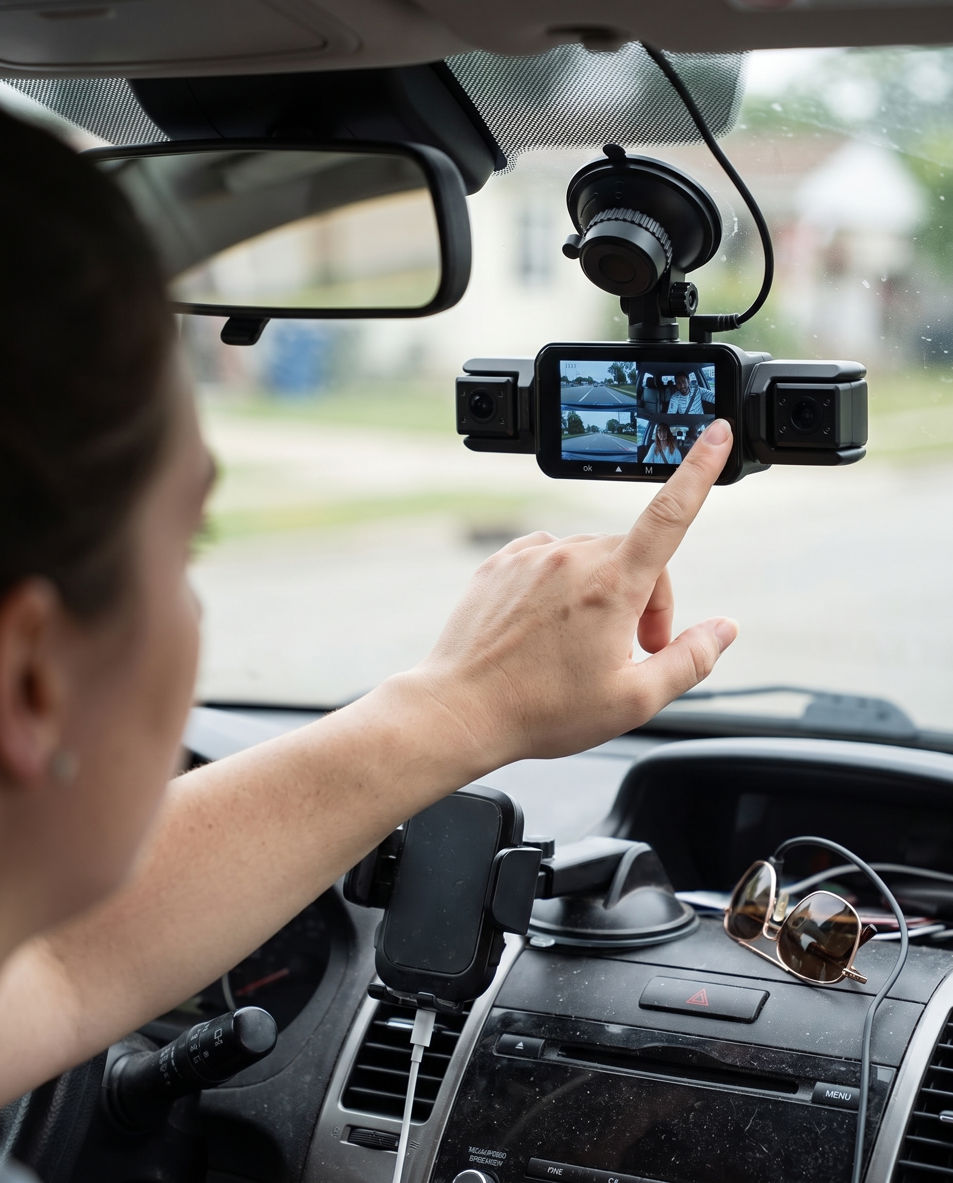 Kabelloses Dashcam-System mit 4 Kameras, Nachtsicht und 1920P HD im Einsatz