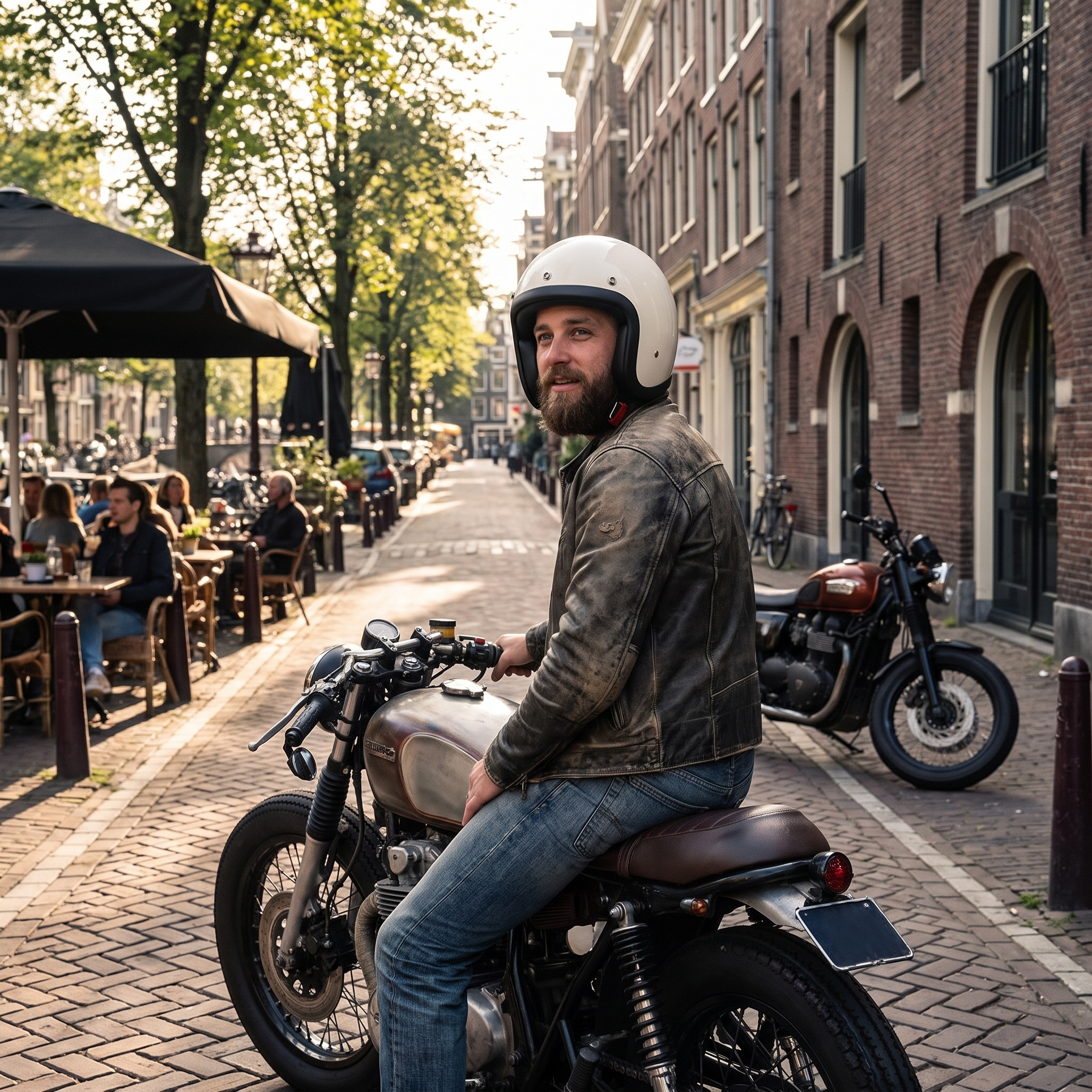 Vintage Low Profile Motorhelm DOT & ECE Gecertificeerd lifestyle