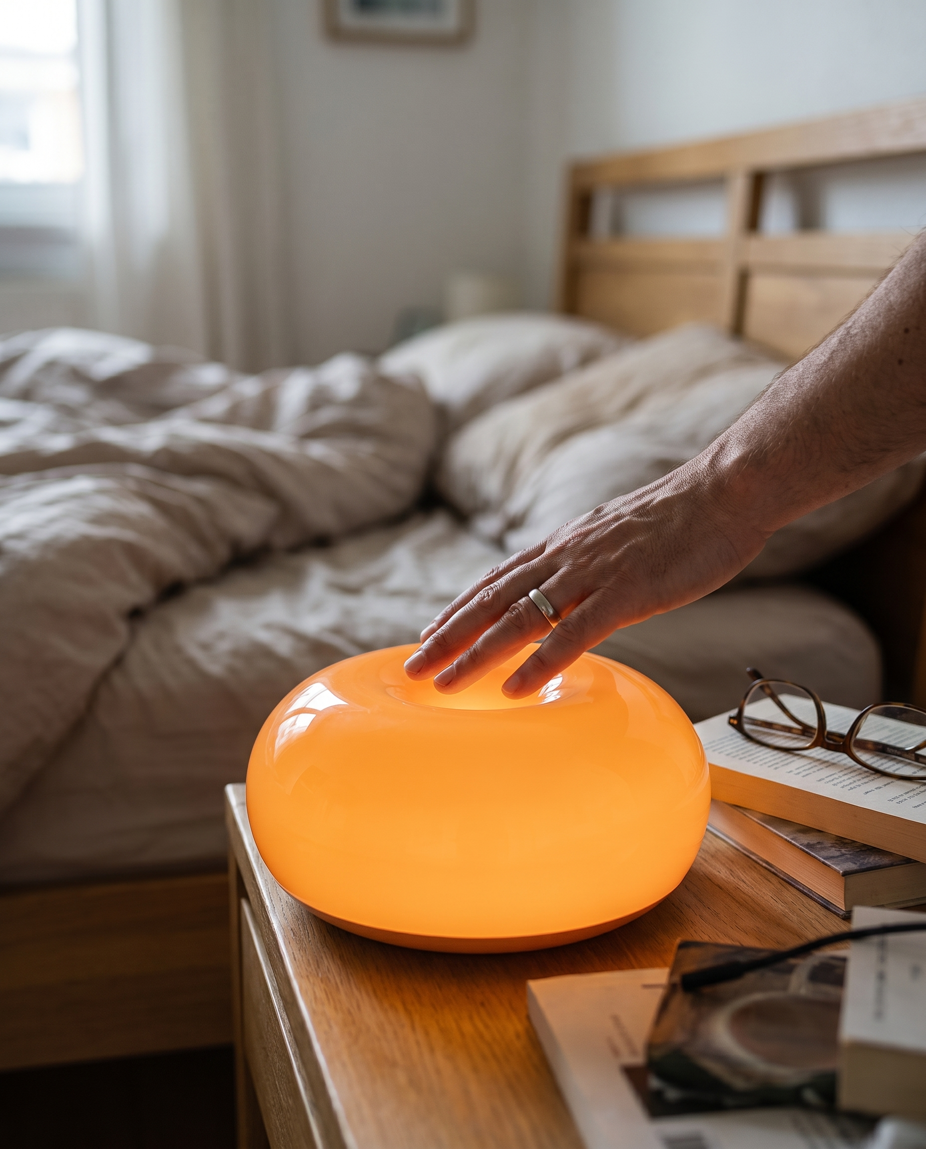 Tafellamp Touch Dimbaar LED Warm Wit Rond Slaapkamer Woonkamer Decoratief 5W in gebruik