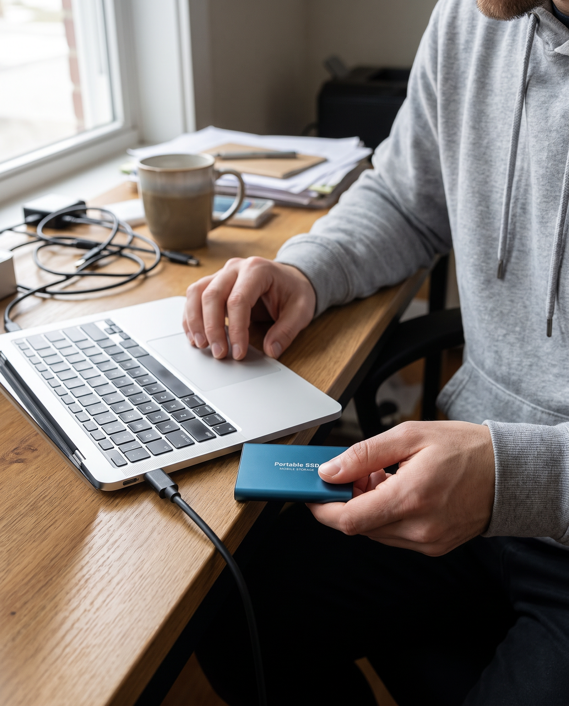 Externe SSD Harde Schijf USB 3.1 Draagbaar in gebruik