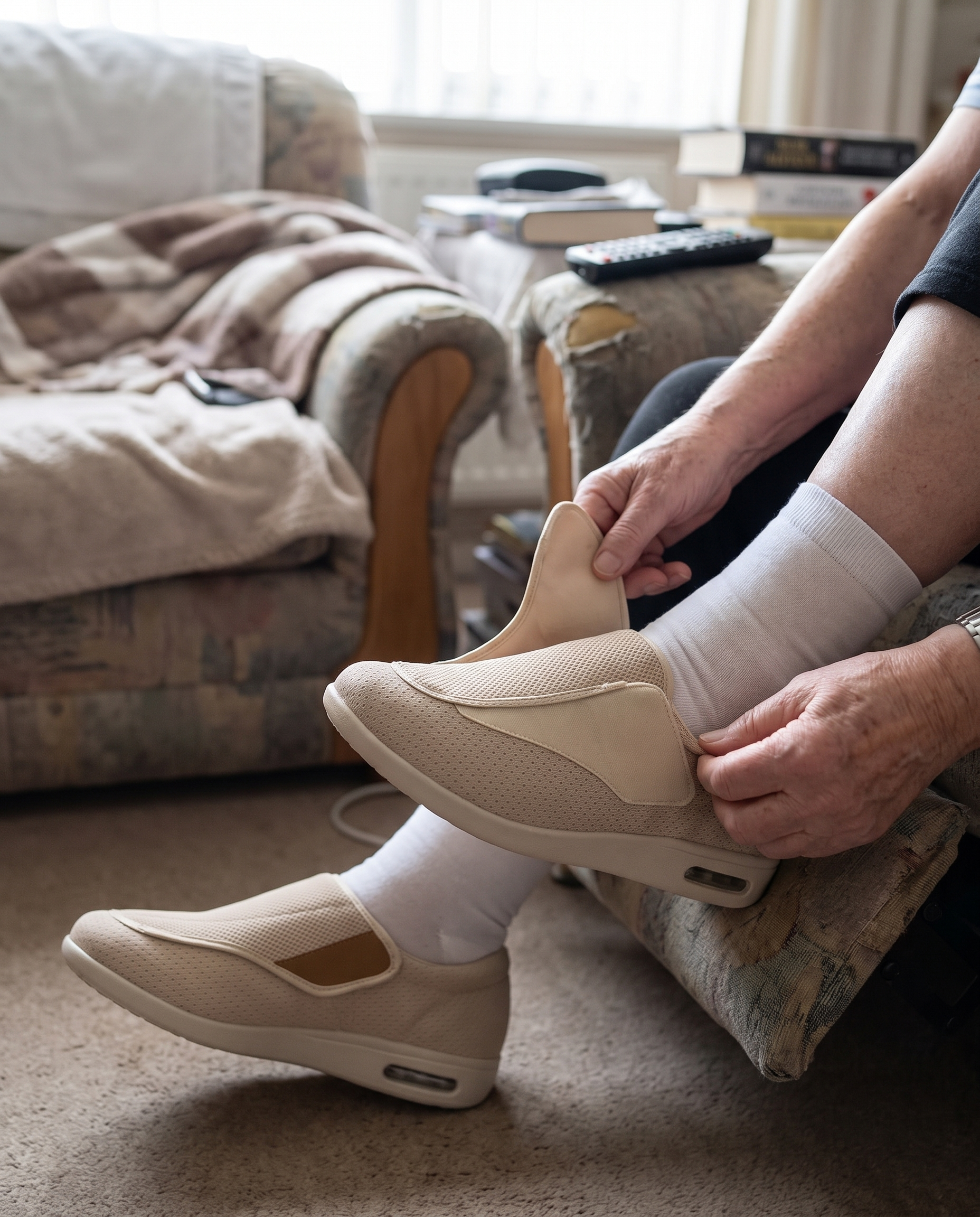 Brede Diabetische Schoenen voor Gezwollen Voeten – Comfortabel & Ademend in gebruik