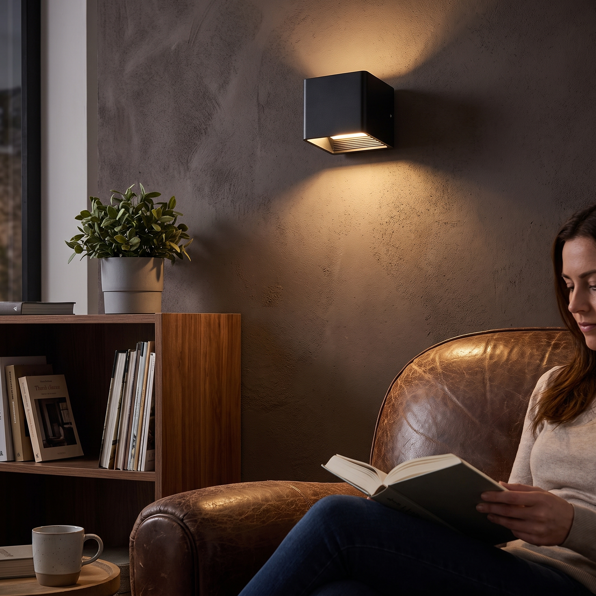 Cubbon Wandlamp LED Aluminium Acryl Zwart/Wit Wandverlichting Binnen Modern Up Down Designlamp Slaapkamer Hal lifestyle