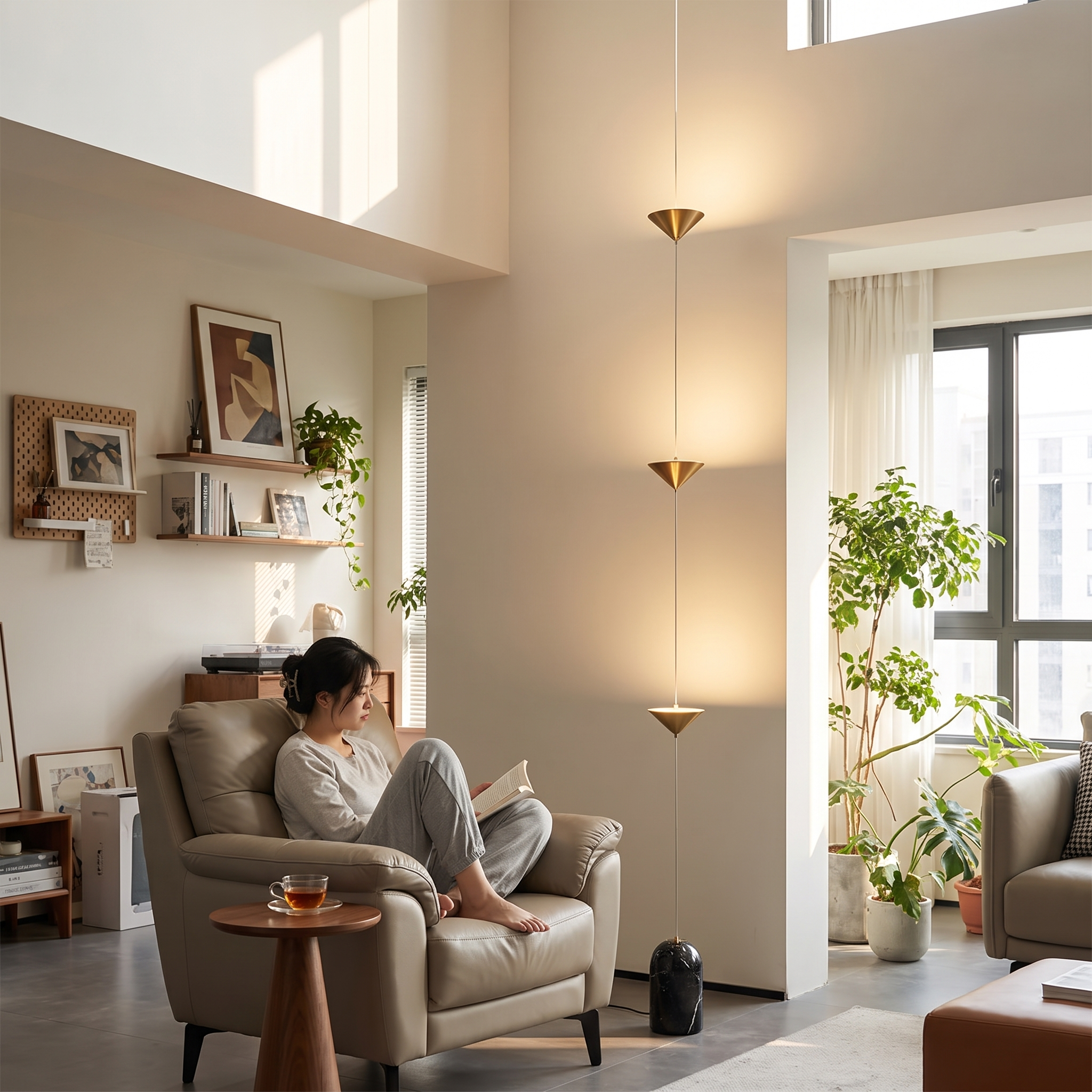 Hanglamp Kegel Metaal Marmer Vloerlamp LED Minimalistisch Woonkamer Slaapkamer Hal lifestyle