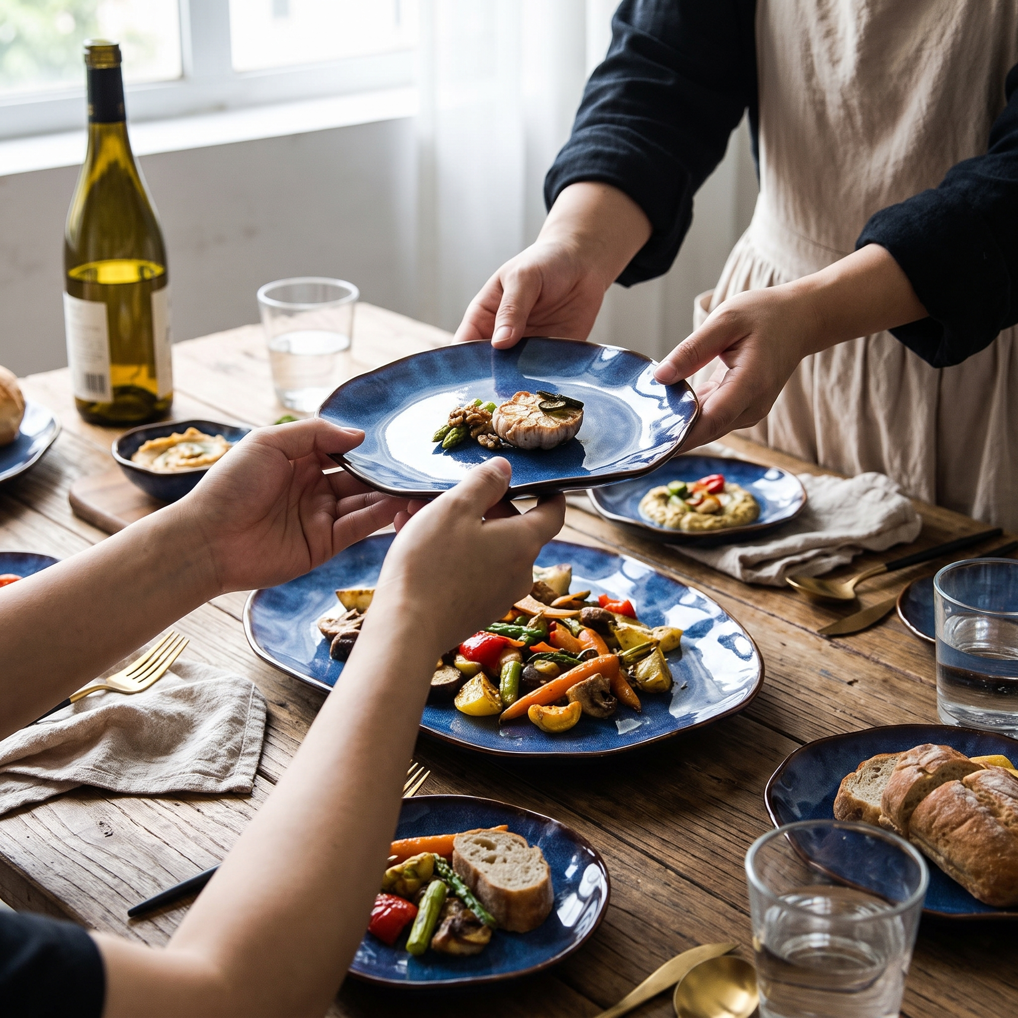 Handgefertigtes Porzellangeschirr-Set, 4-teilig, Lifestyle