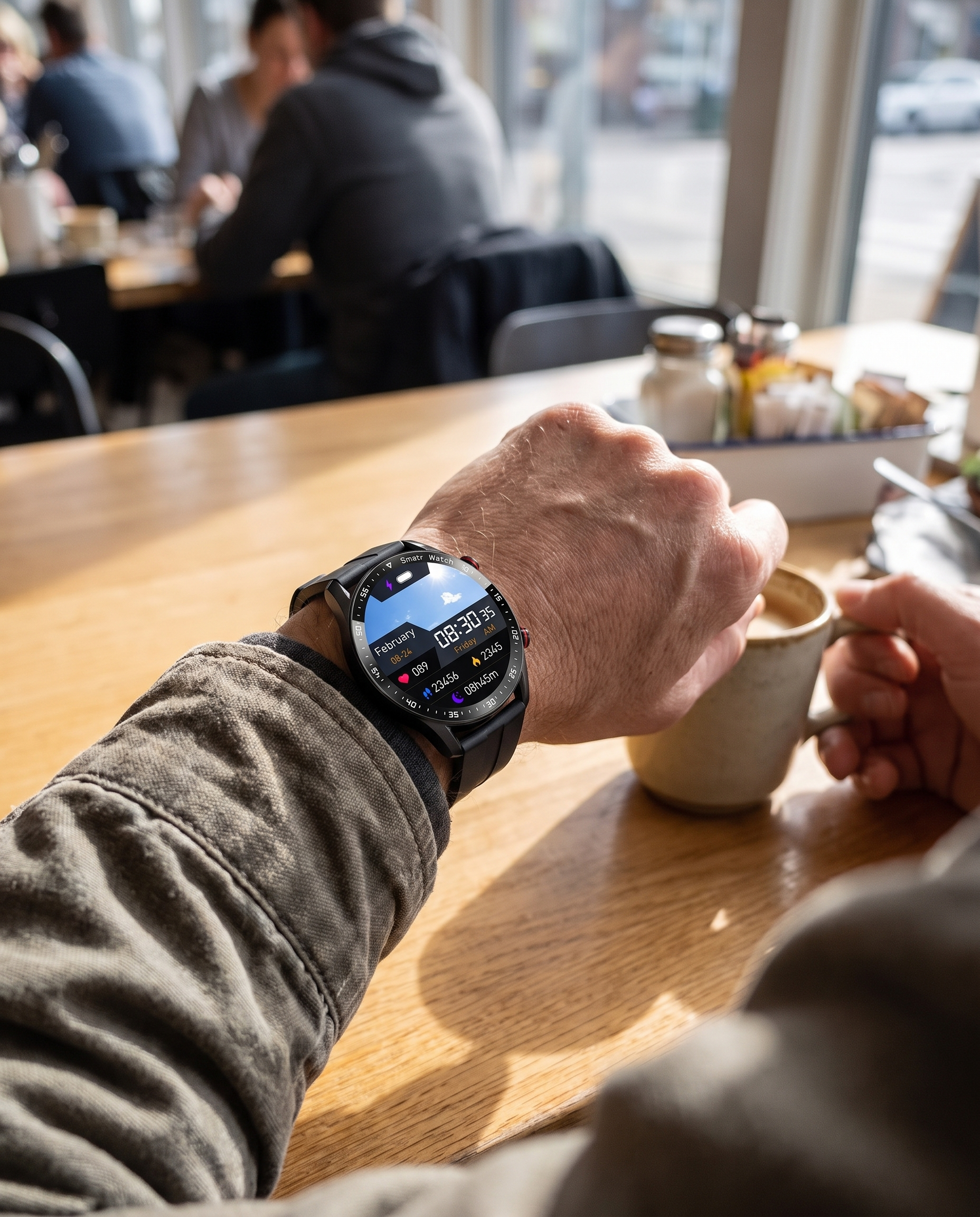 Montre de santé multifonctionnelle en utilisation