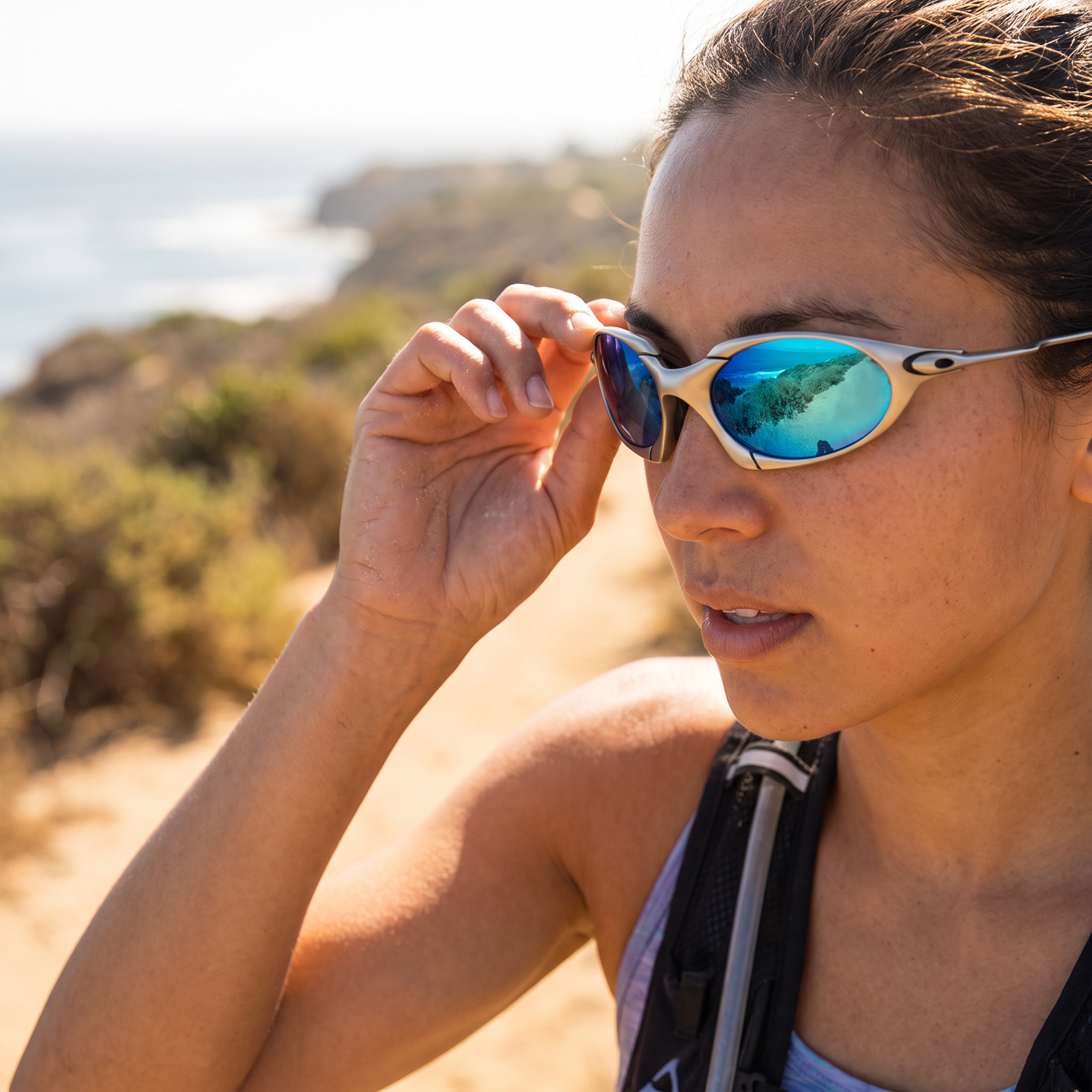Sportliche Herrensonnenbrille mit polarisierten Gläsern im Lifestyle-Einsatz