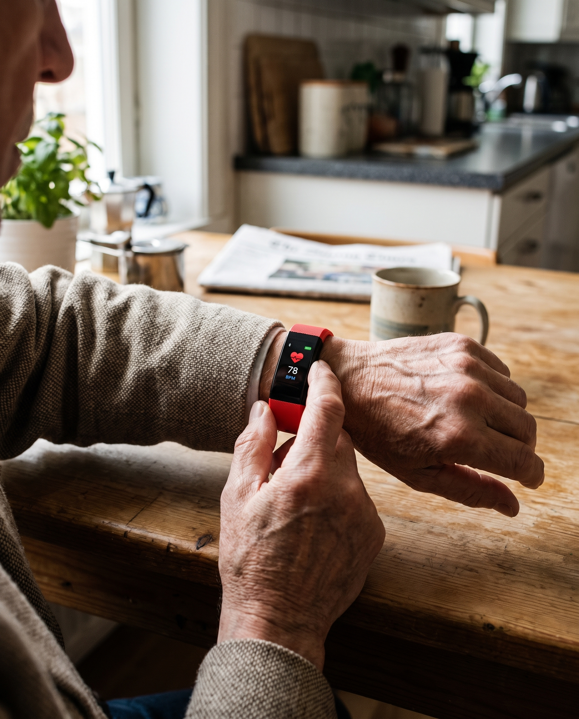 Smartwatch with Health Monitoring for Seniors in use