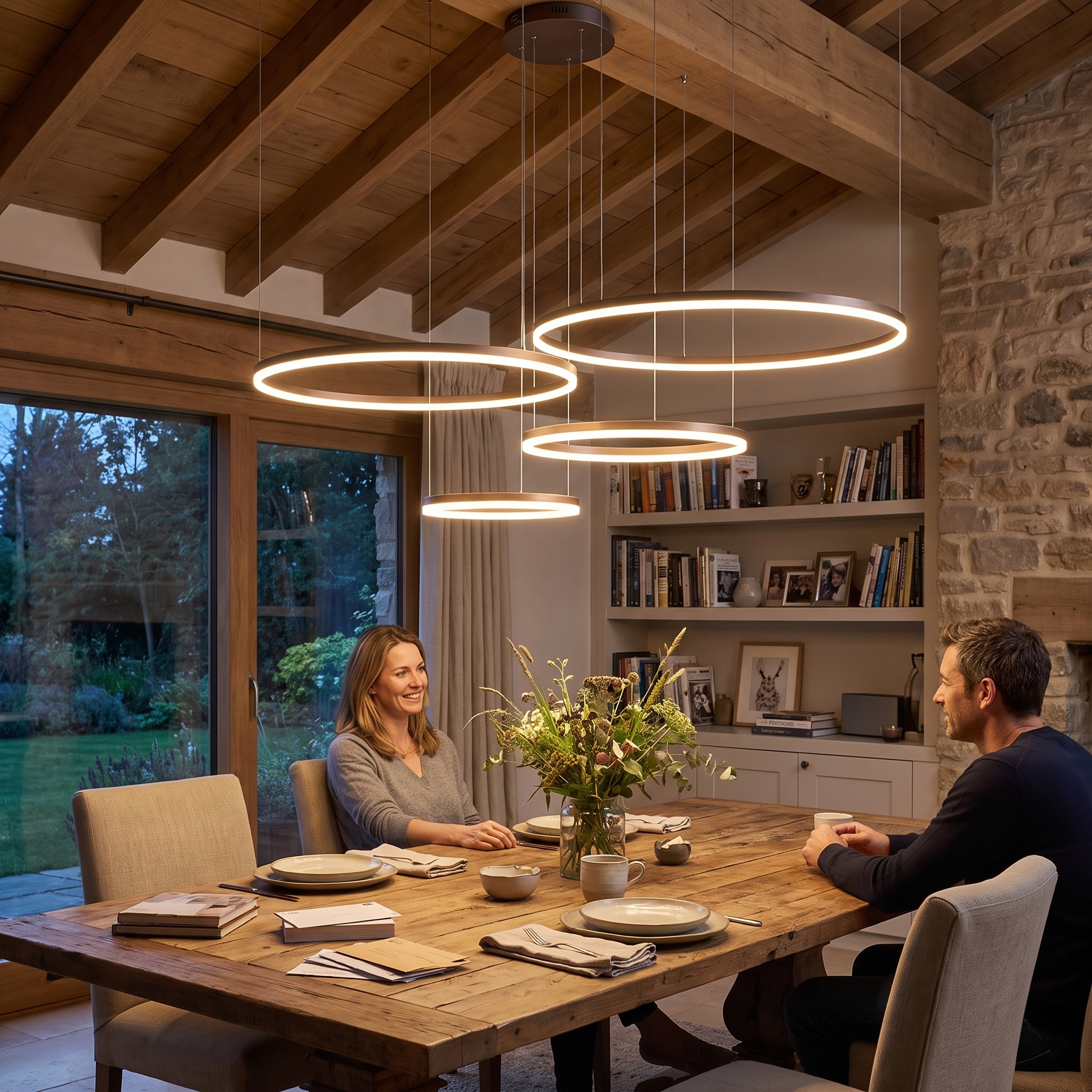 Moderne Led Ring Hanglamp lifestyle