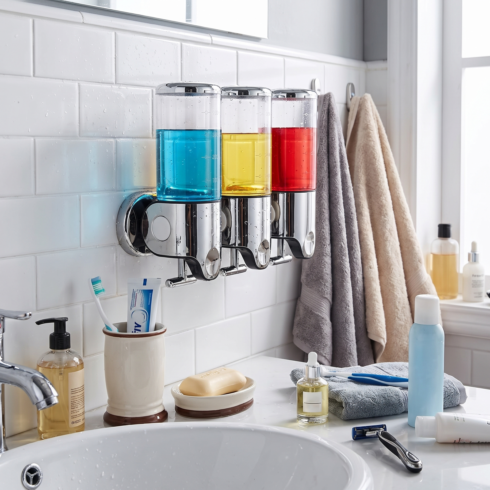 Wandzeepdispenser 500ml Wandmontage RVS Chroom lifestyle