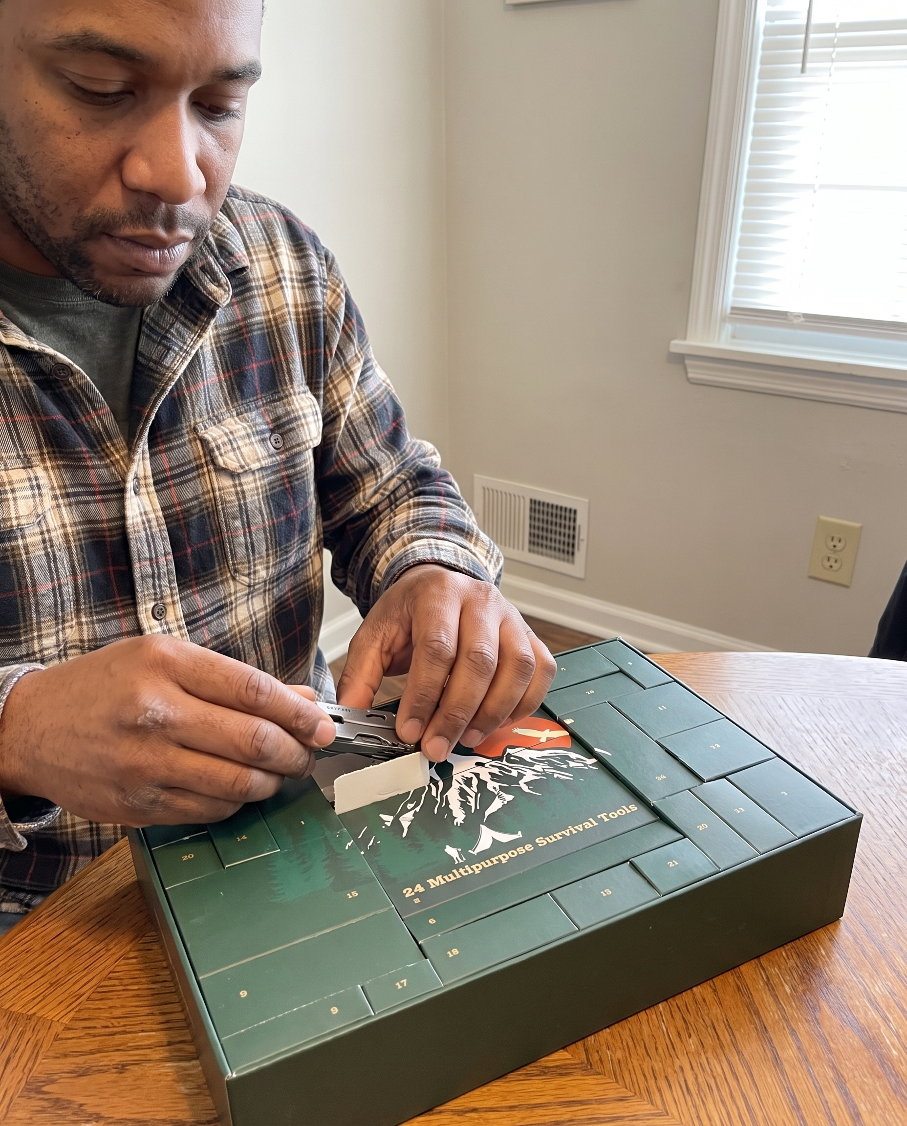 Outdoor Survival Gear Advent Calendar in use