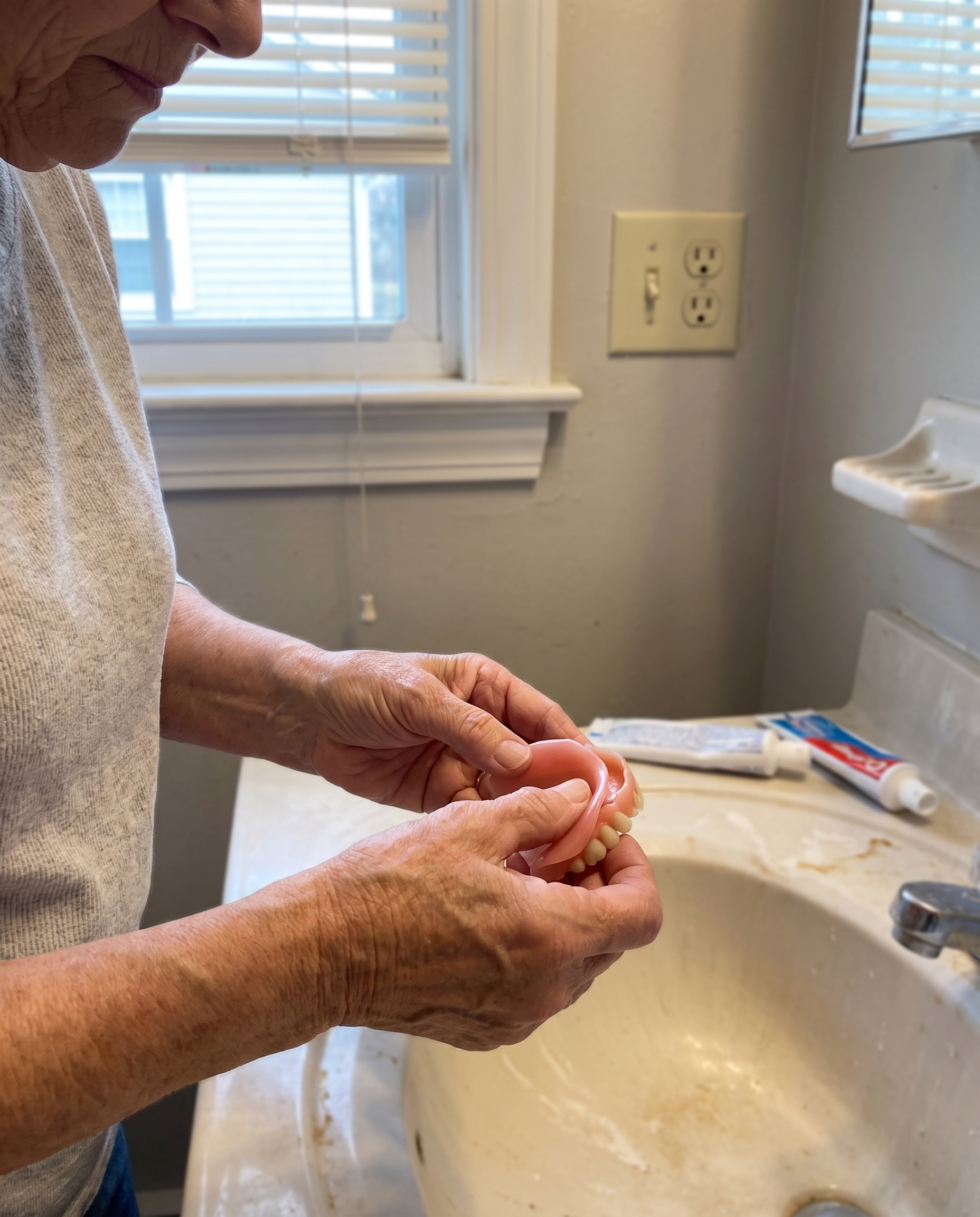 Soft Silicone Denture Cushion Liner in use