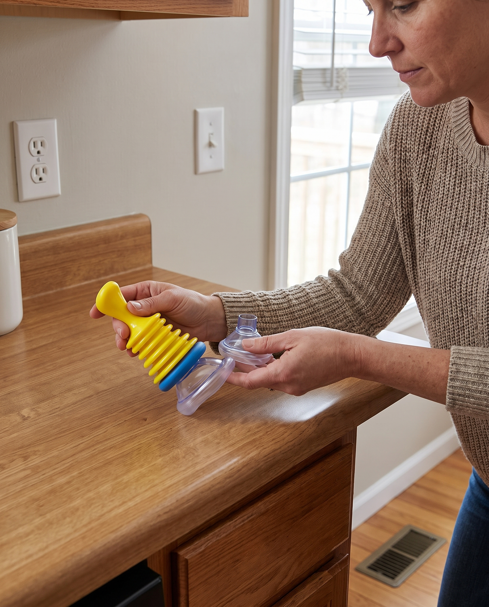 Airway Obstruction Relief Device for Emergency Choking First Aid in use