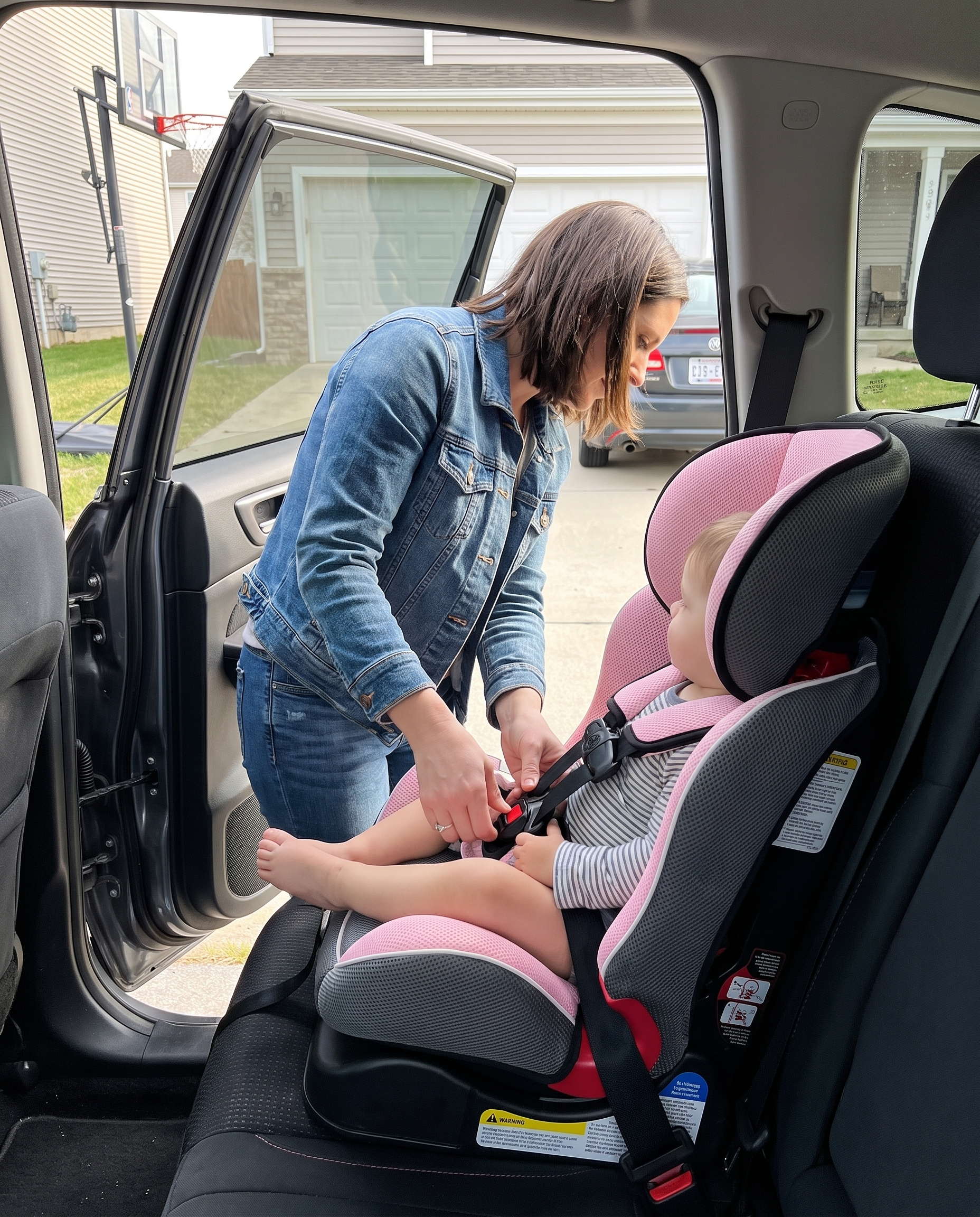 Convertible Car Seat for Infants & Kids with 5-Point Harness in use