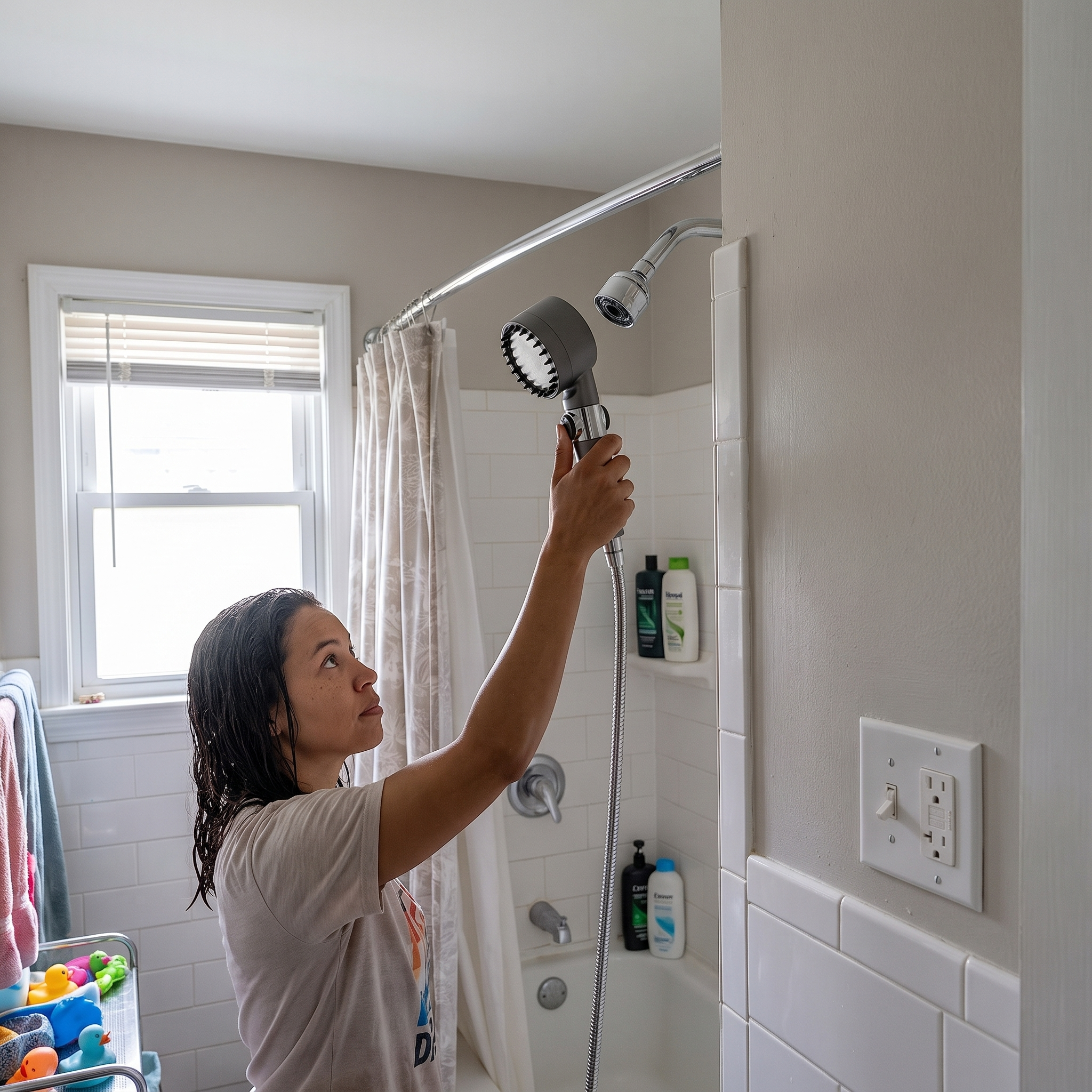 High-Pressure Showerhead with 9-Layer Filter lifestyle