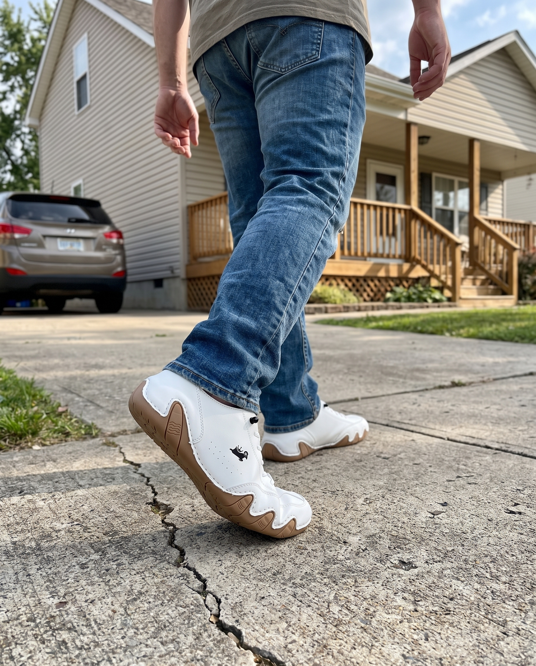 Barefoot Walking Shoes Flexible Sole in use