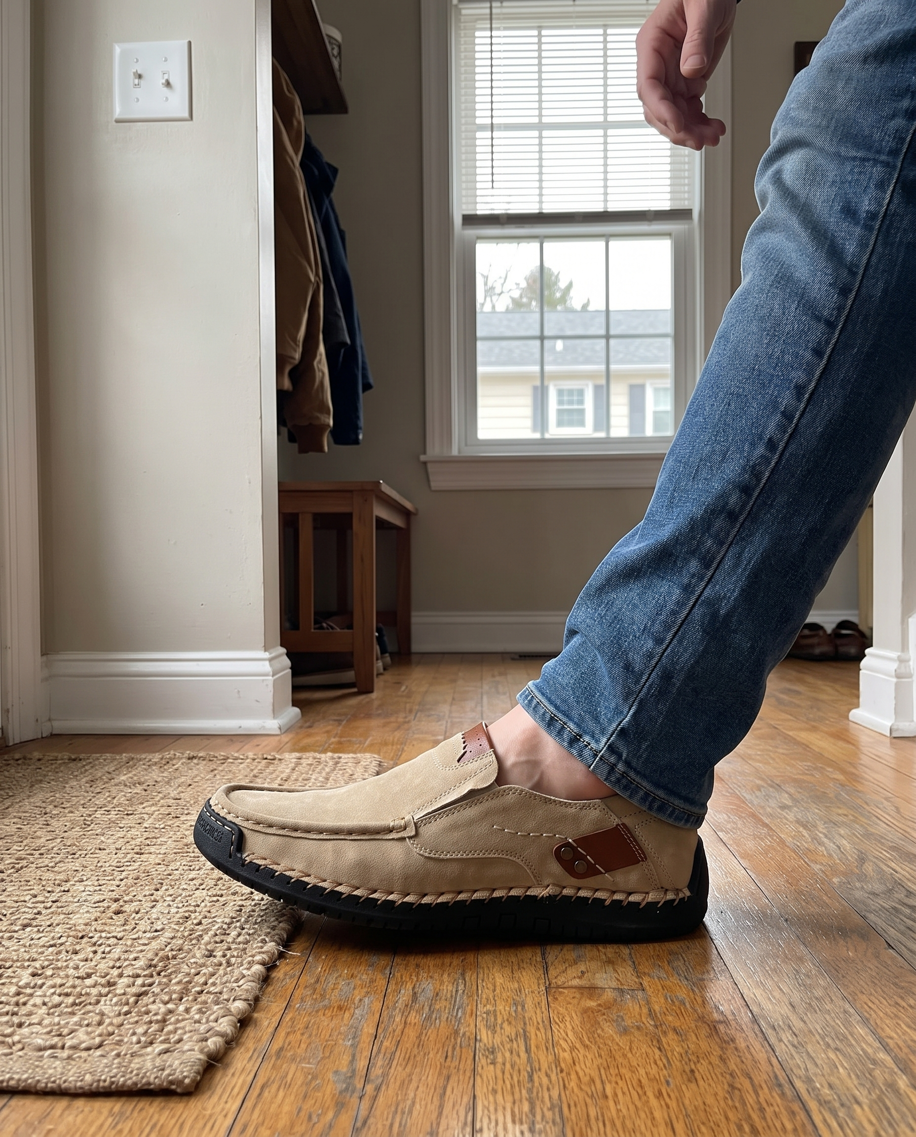 Men's Slip-On Shoes with Arch Support in use