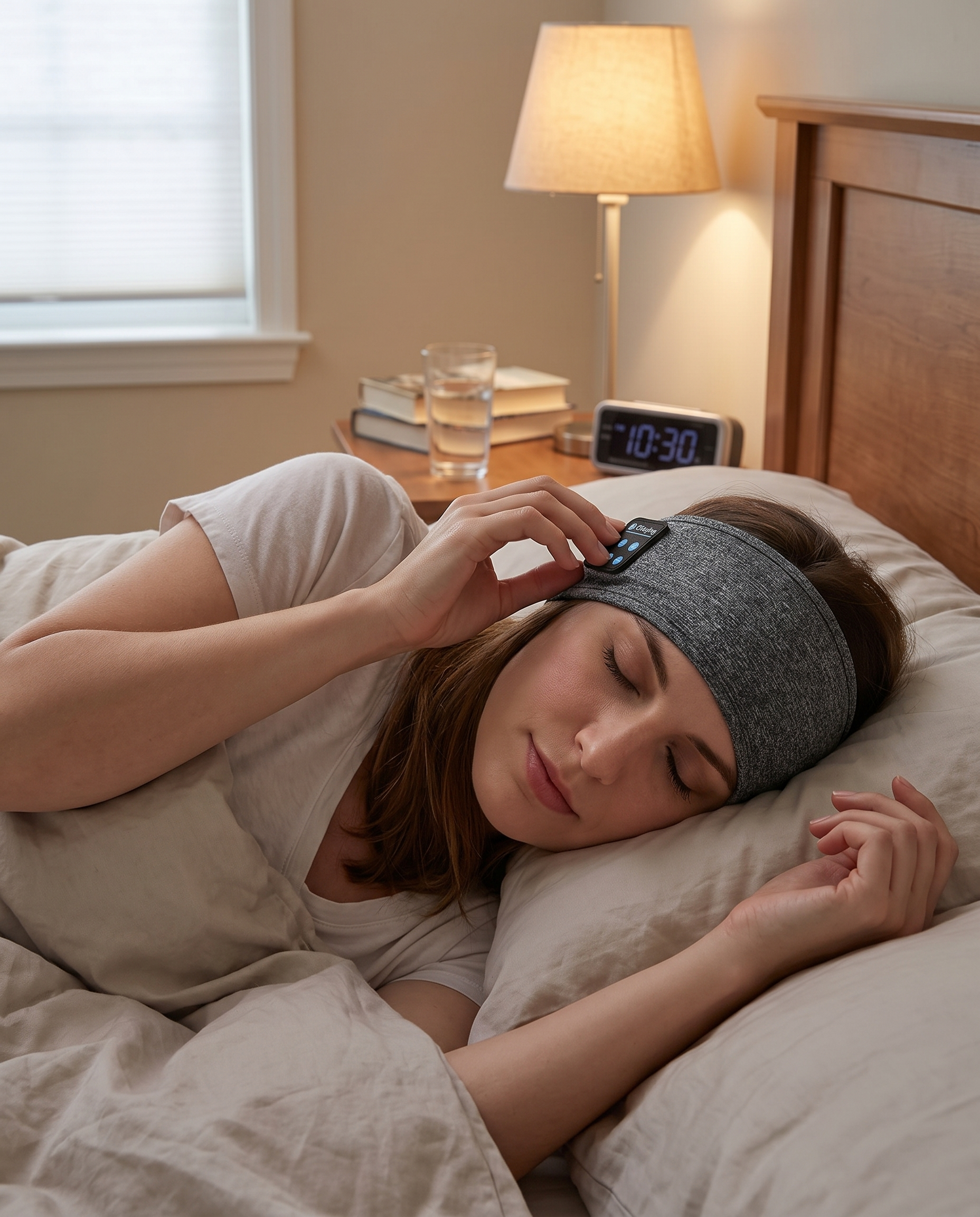 Sleep Headband Headphones Soft Washable Wireless Bluetooth in use