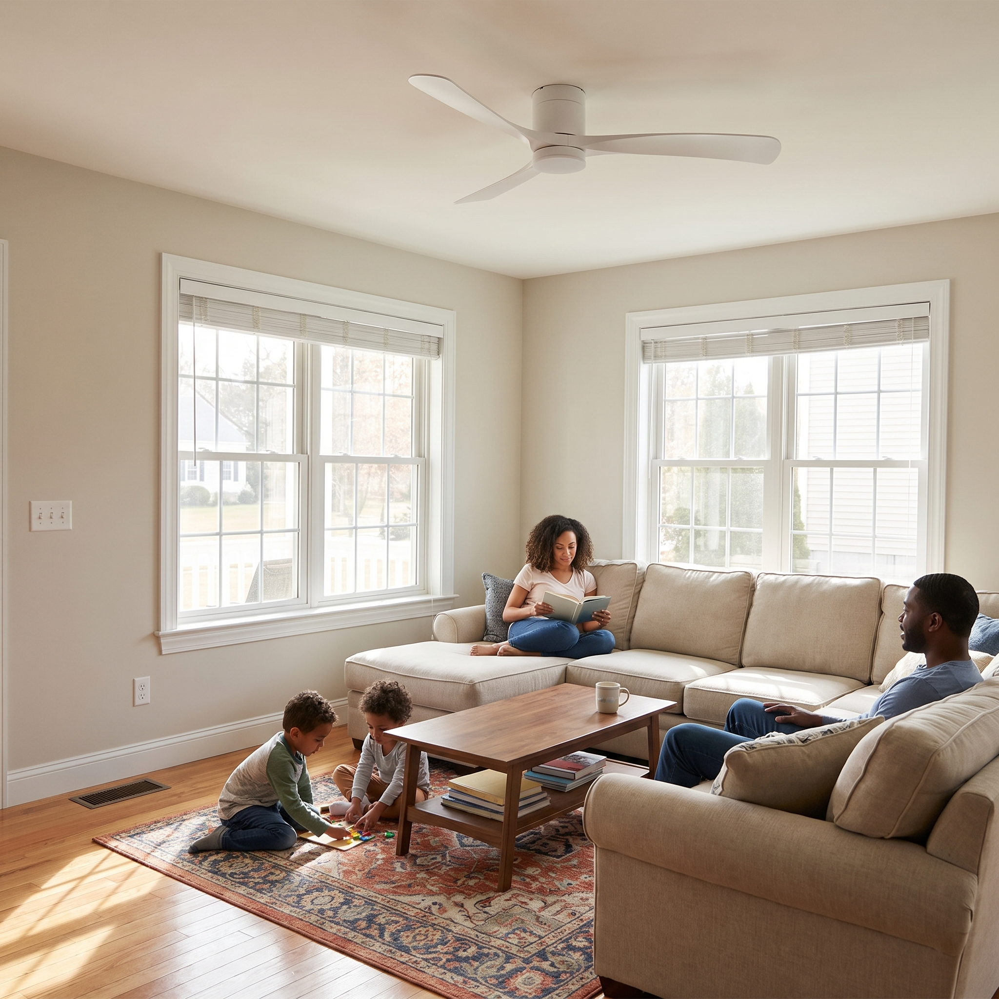 Whisper-Quiet Ceiling Fan with Integrated LED Light lifestyle