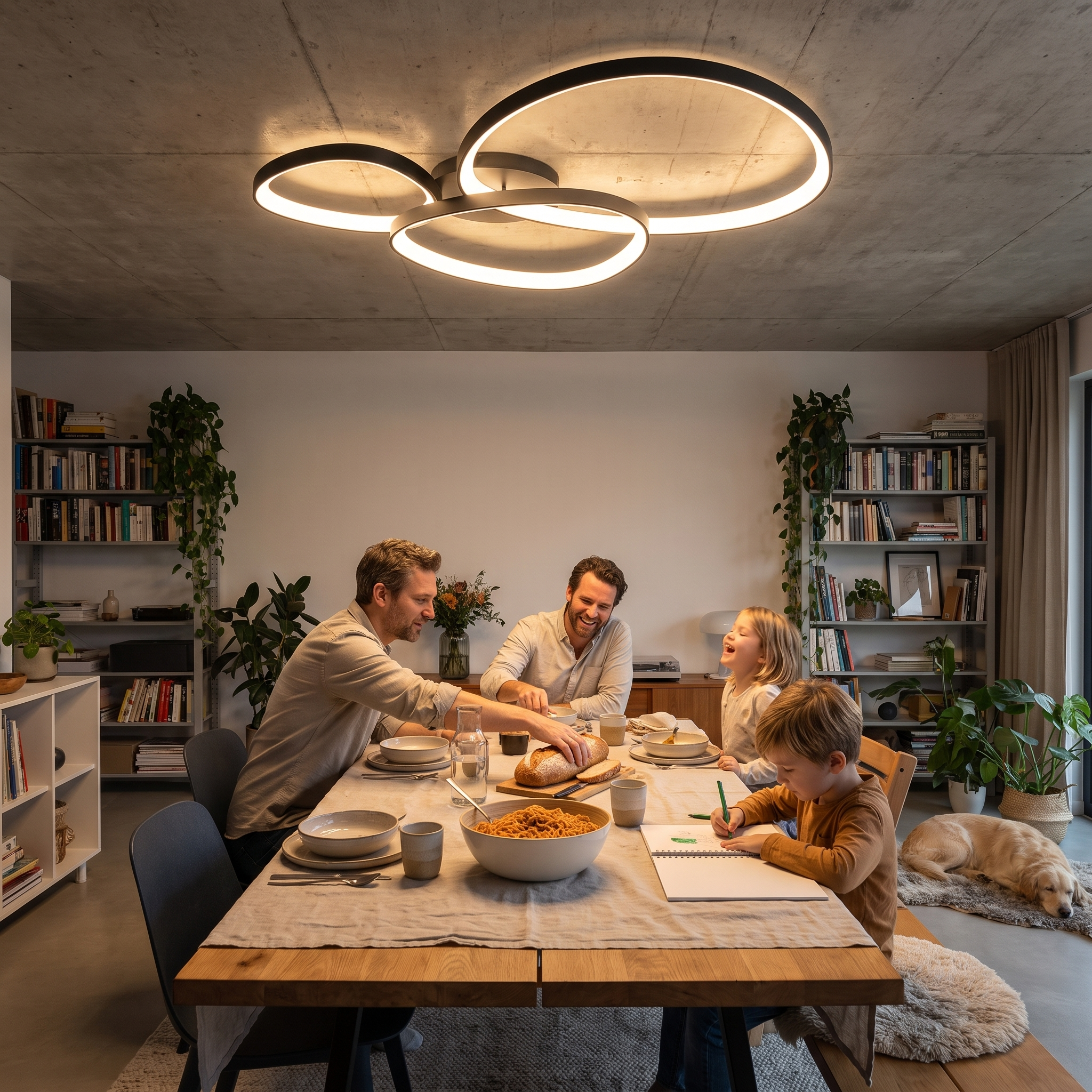 Pinnacle LED-Deckenleuchte im Wohnambiente