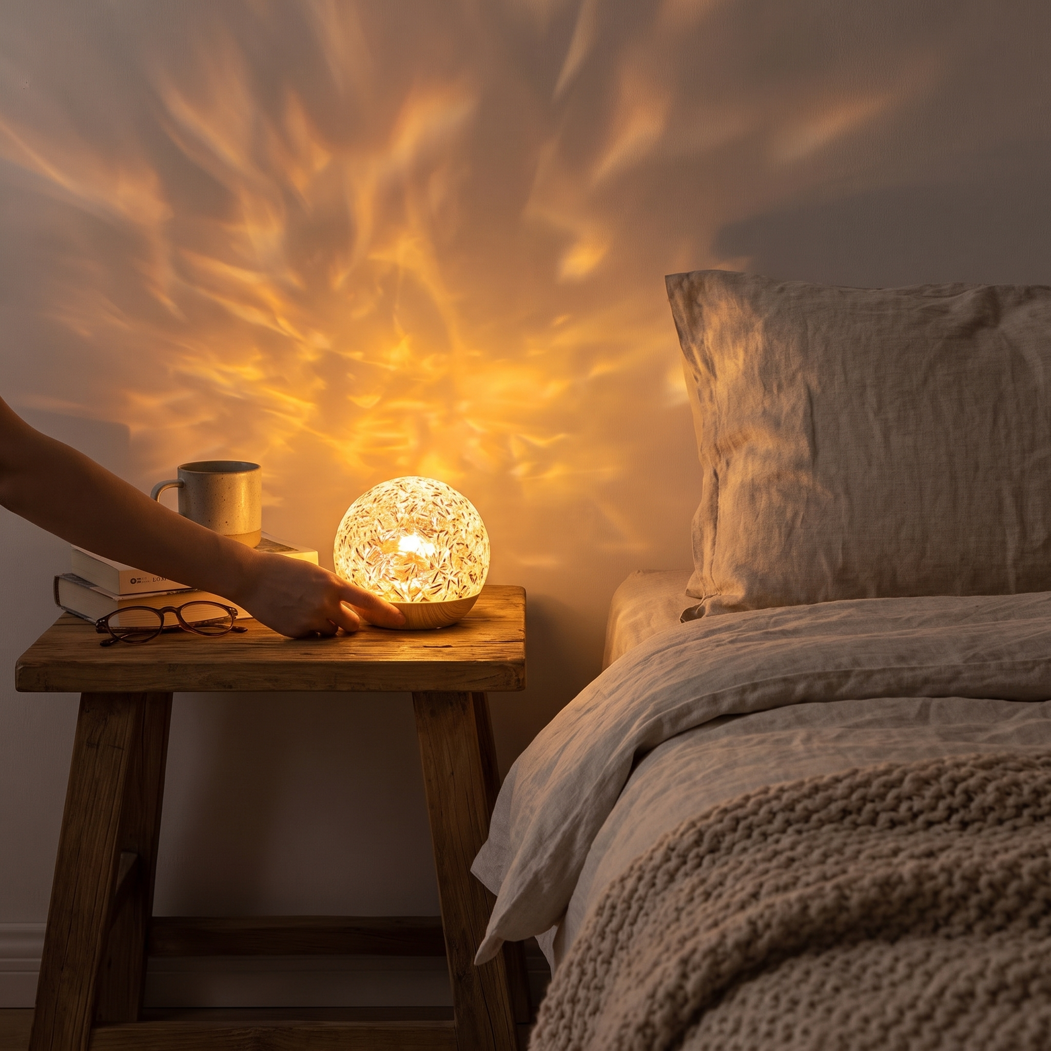 Wave projection lamp lifestyle
