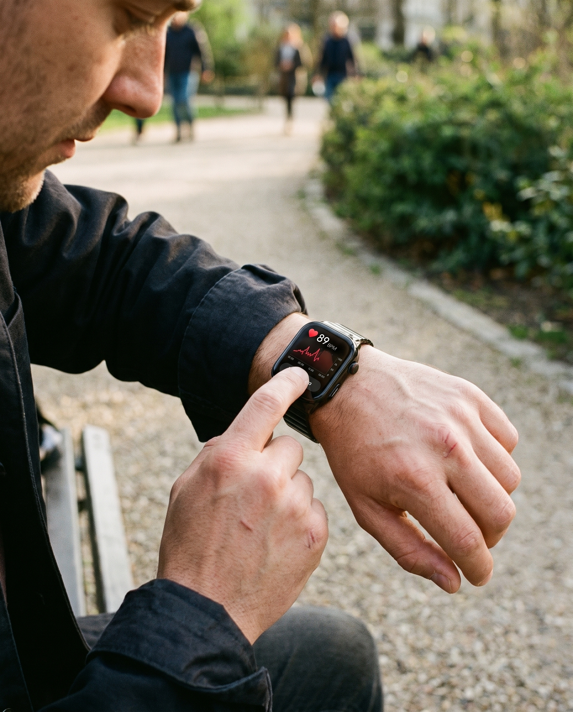 Multifunctioneel Smarthorloge met Hartslagmeter ECG Bloedglucose Tracker in gebruik