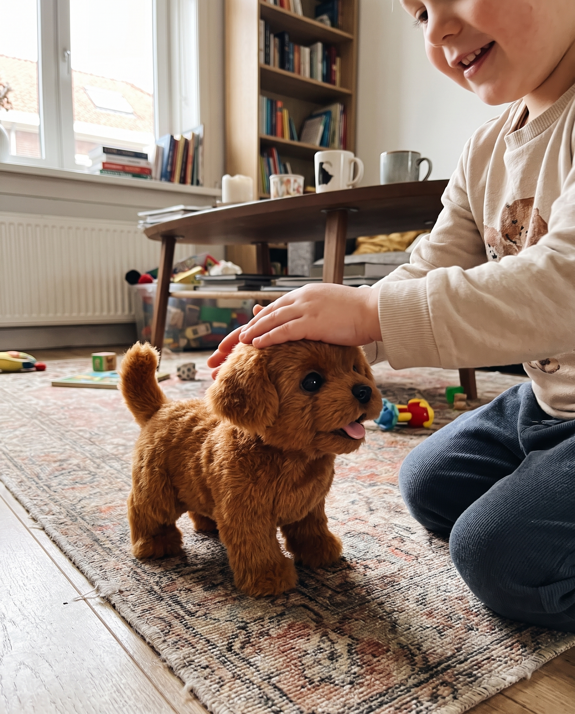 Interactive Plush Robot Toy Dog with Movement and Sound in use
