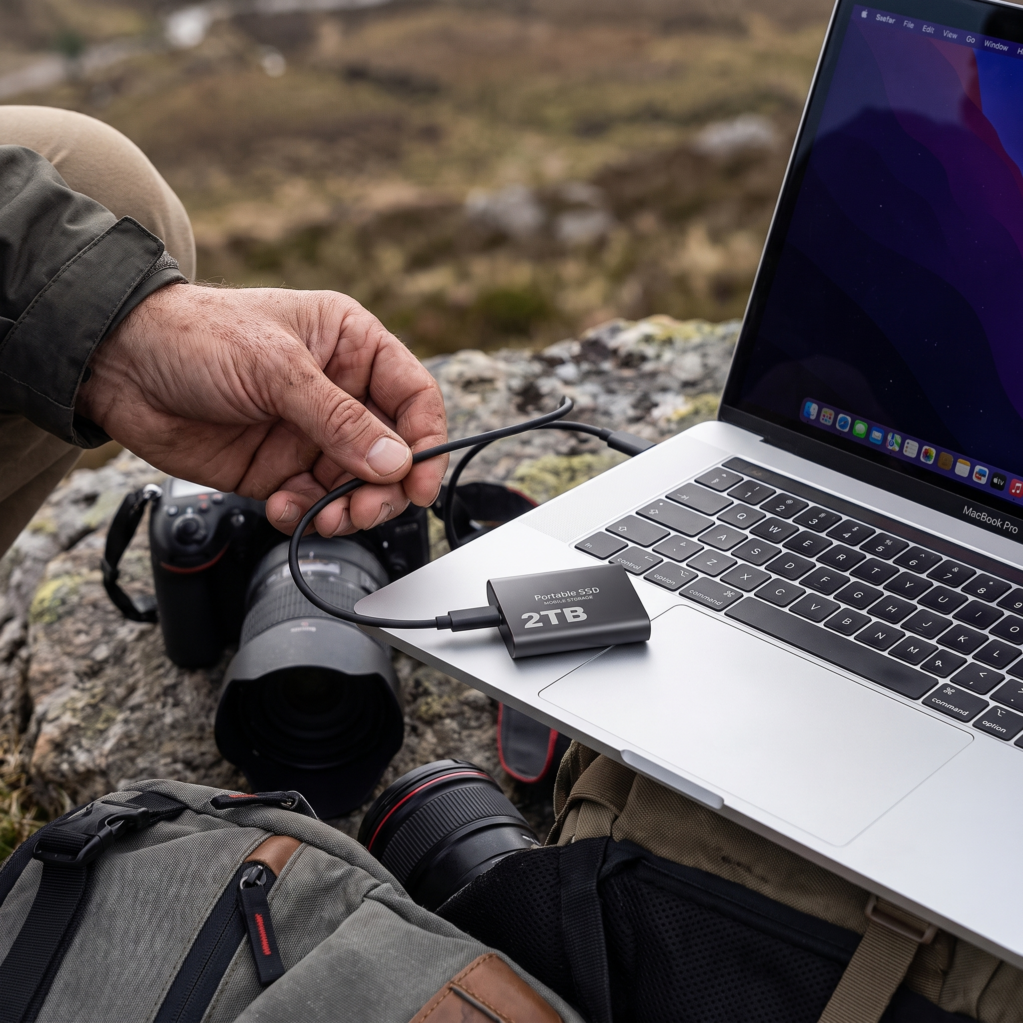 External SSD 2TB Ultra-Fast Data Storage Compact Hard Drive lifestyle