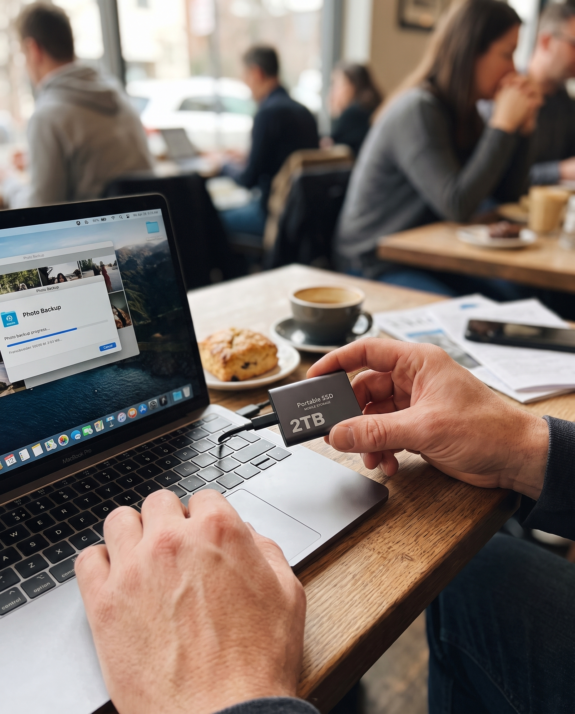 External SSD 2TB Ultra-Fast Data Storage Compact Hard Drive in use
