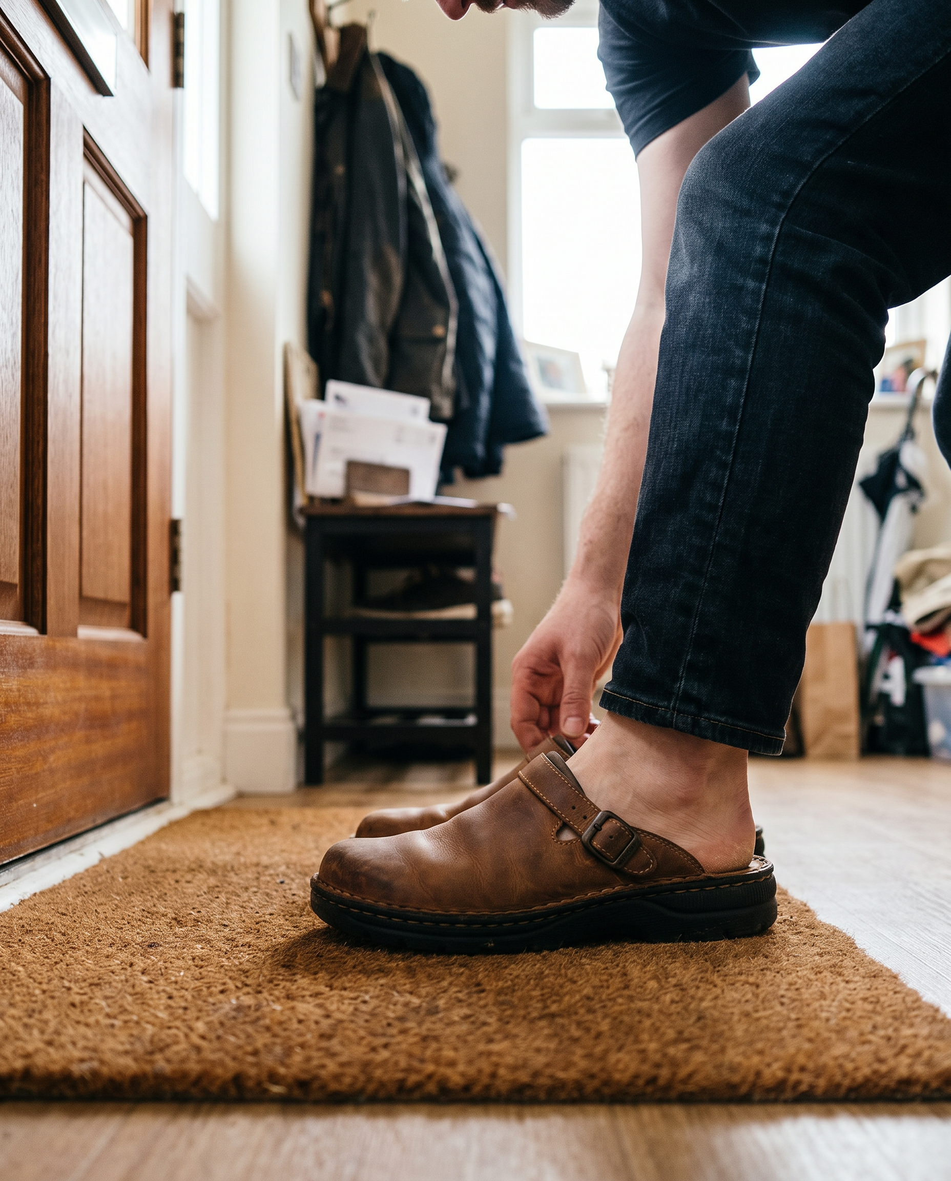 Sabots confortables à enfiler en cuir Chaussures intemporelles à enfiler en situation