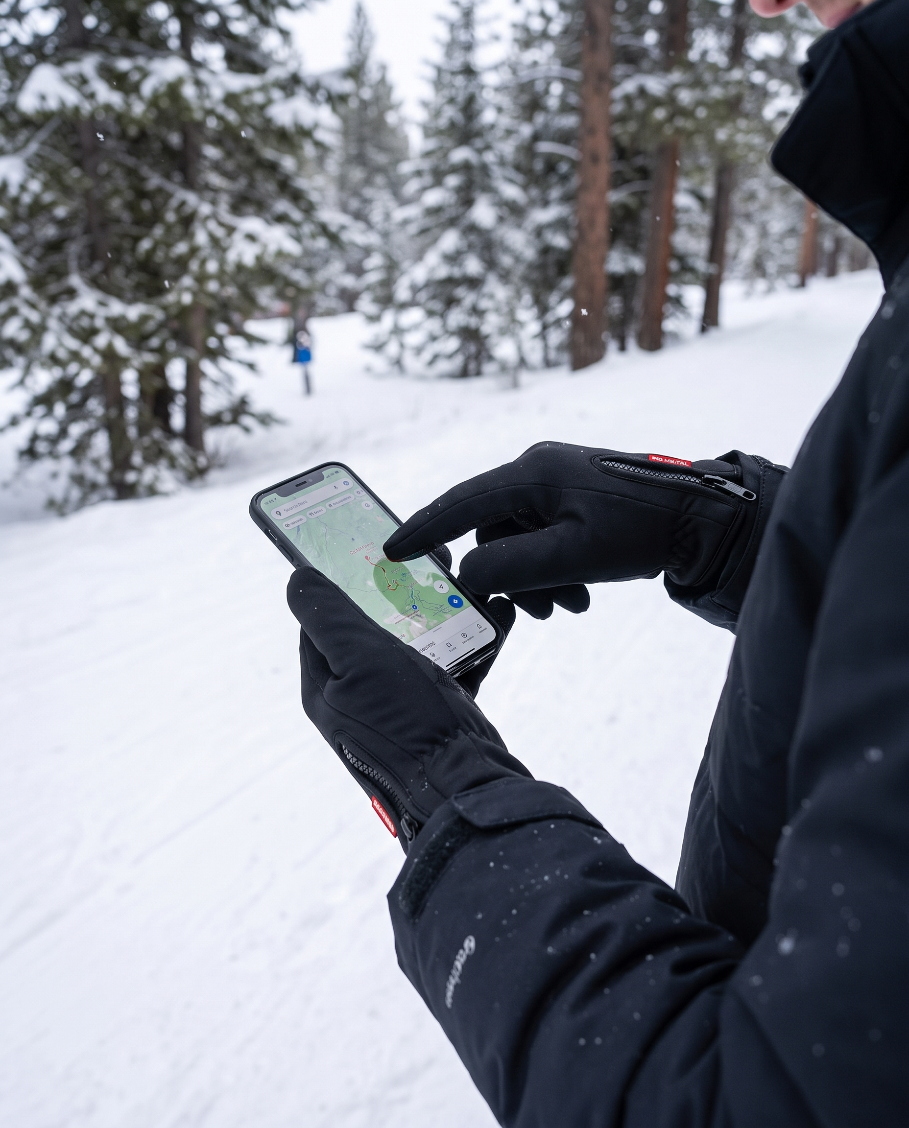 Heated Thermal Gloves for Winter Sports in use