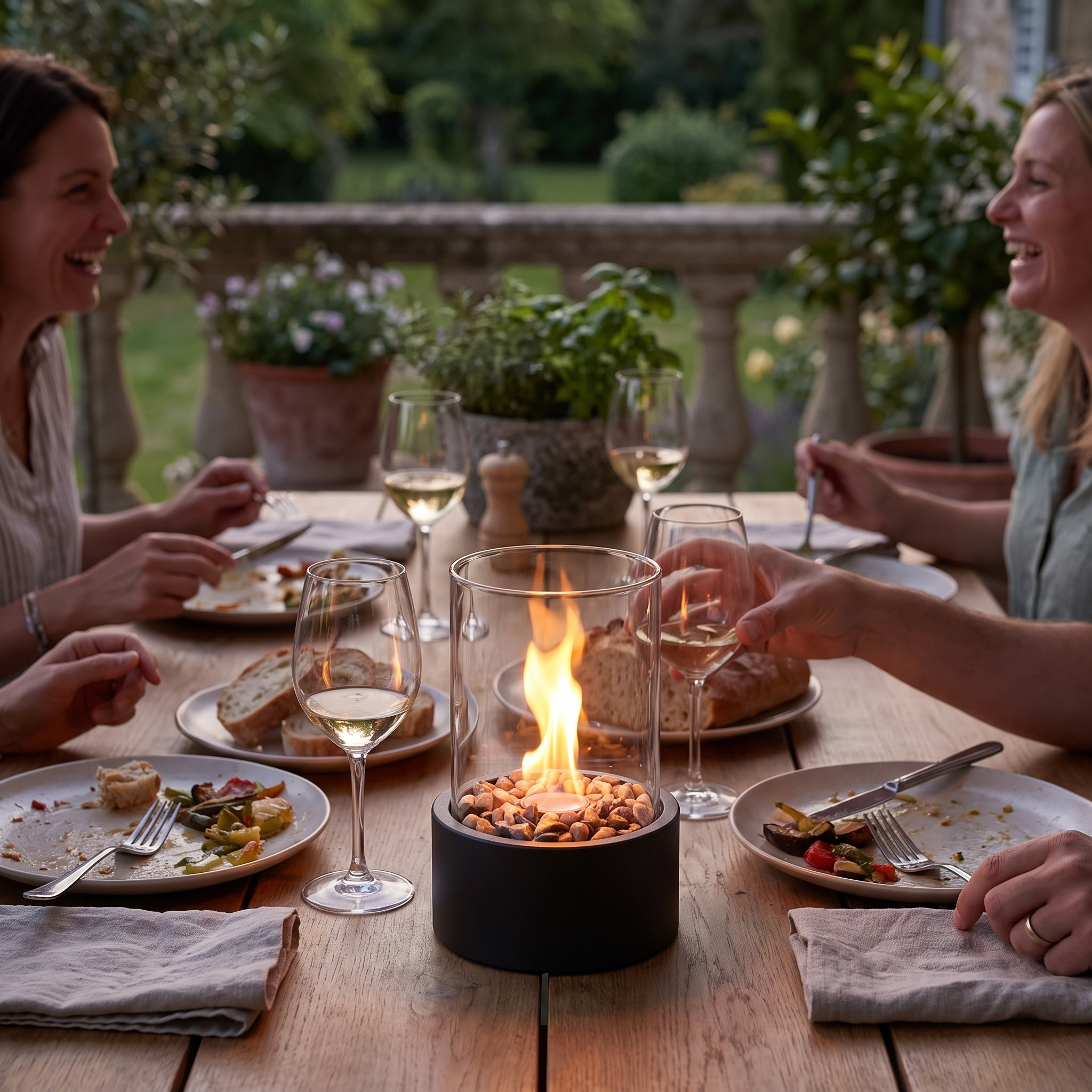 Wireless LED Table Lamp with Flame Effect, Rechargeable Aluminium Lantern Lifestyle