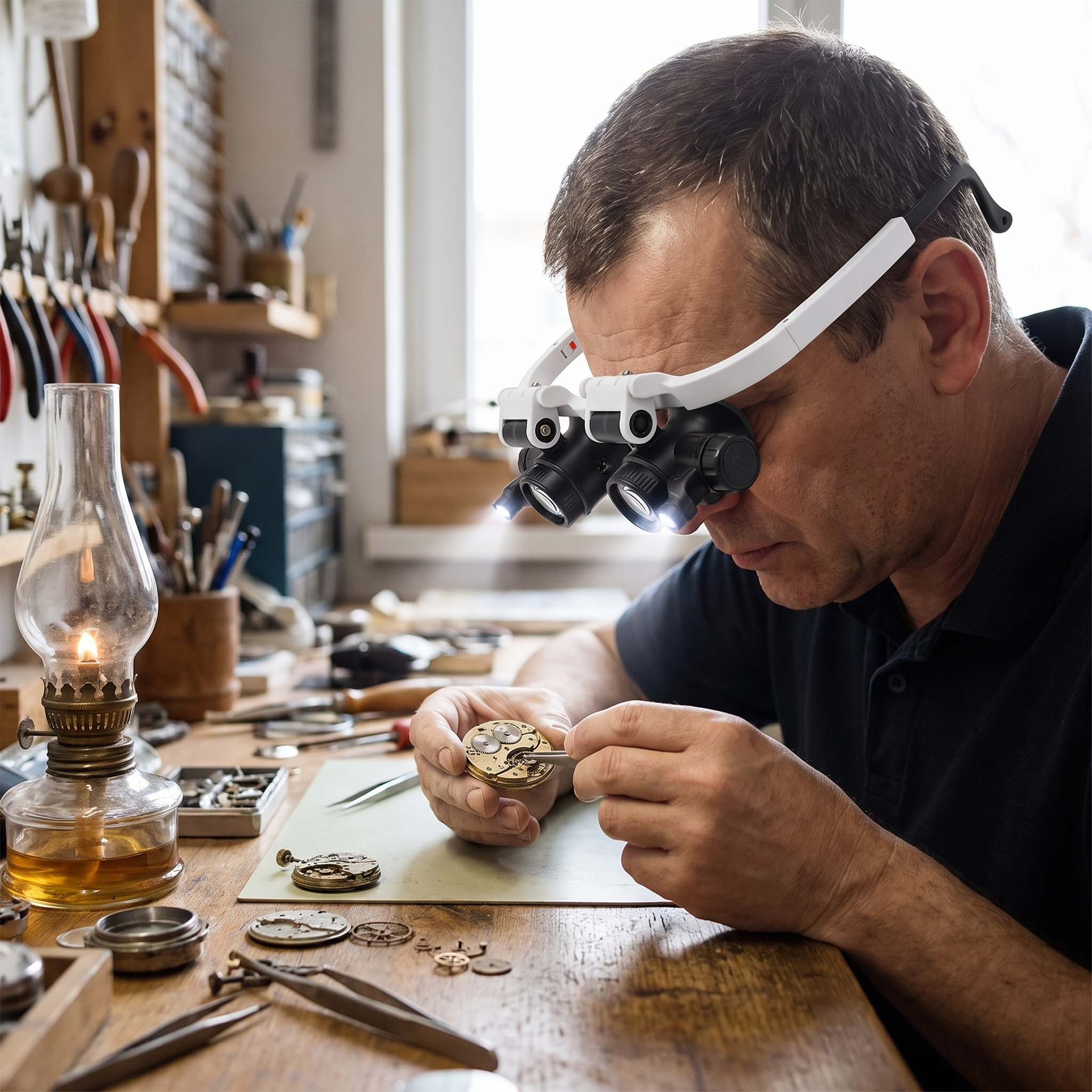 Professional Magnifying Glasses with LED Lighting and 3 Magnification Settings for Precision Tasks | Sansoti lifestyle