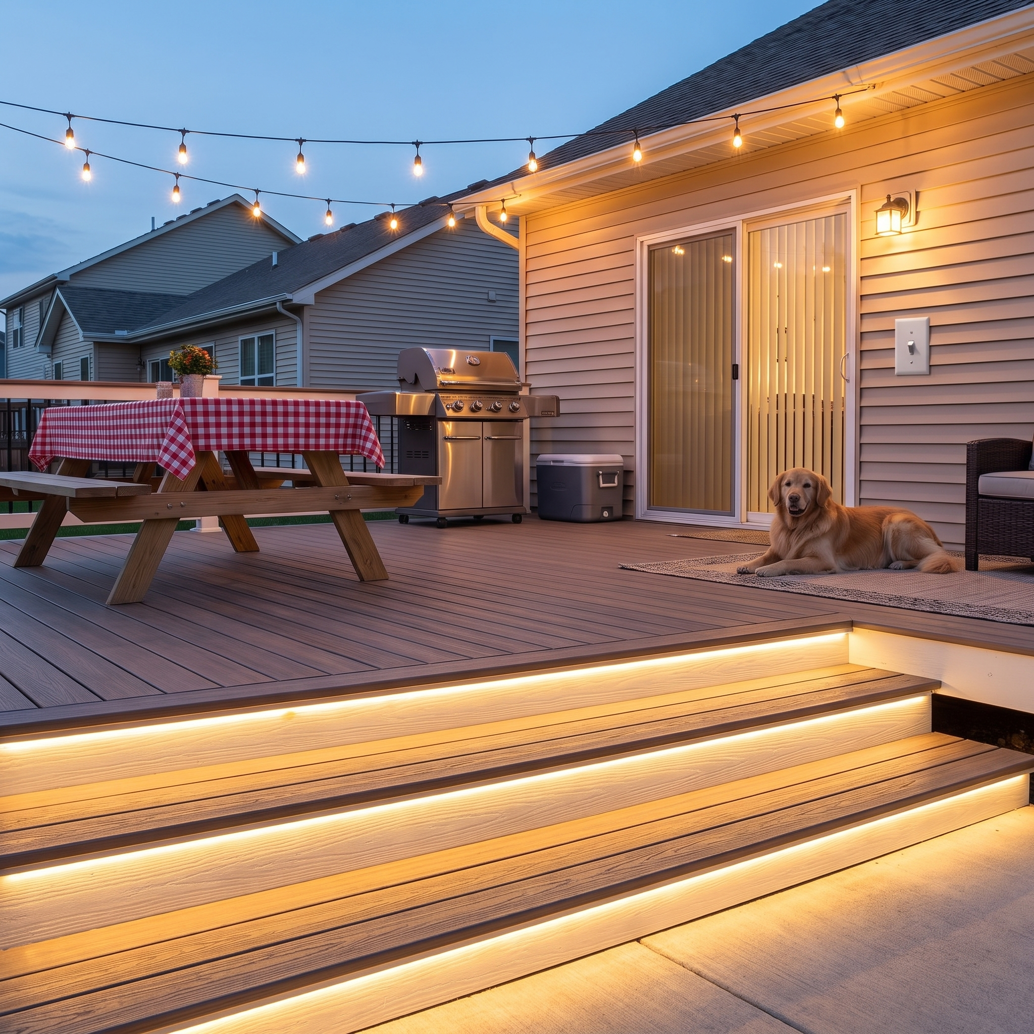 Solar-Powered Flexible Pathway Light Strip 16.4 ft Waterproof Deck Stair Accent Lighting lifestyle