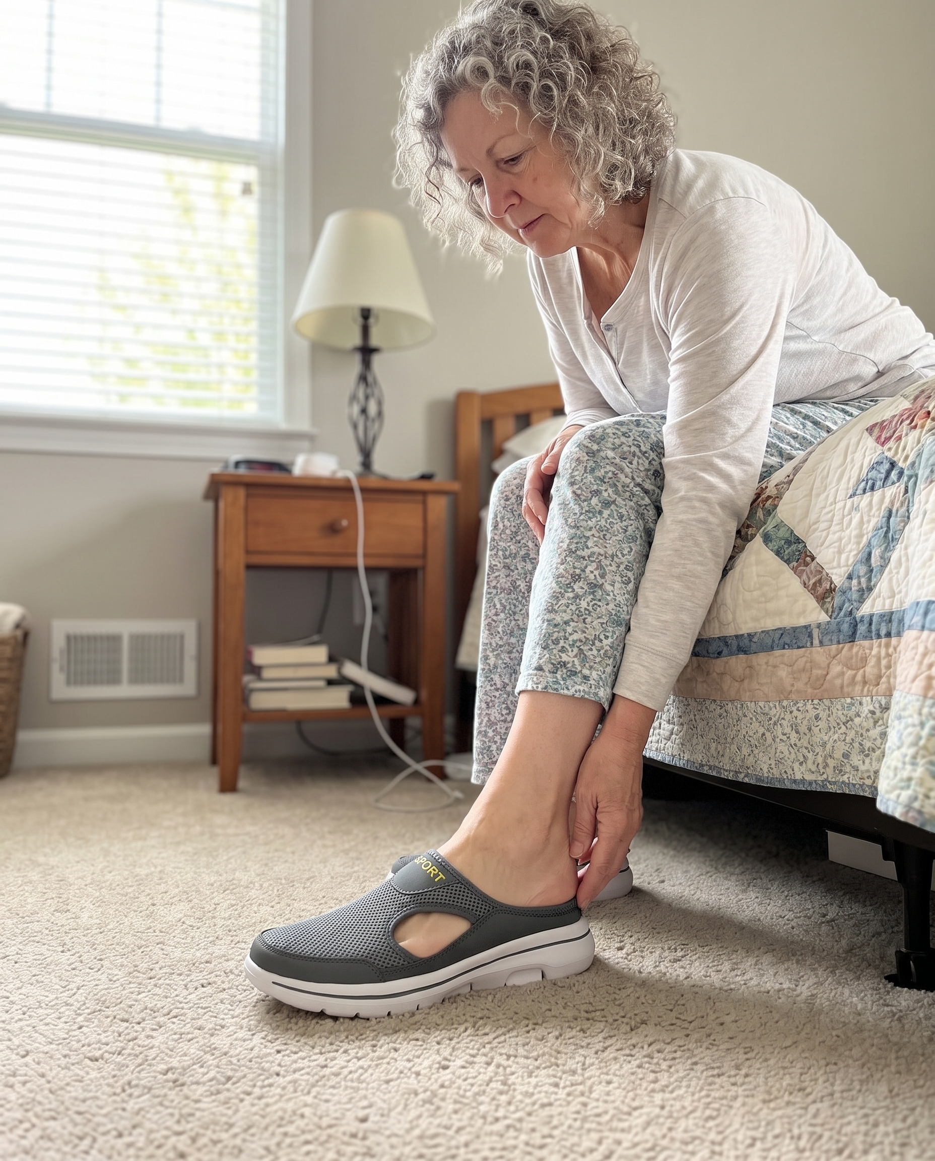 Orthopedic House Slippers with Arch Support in use
