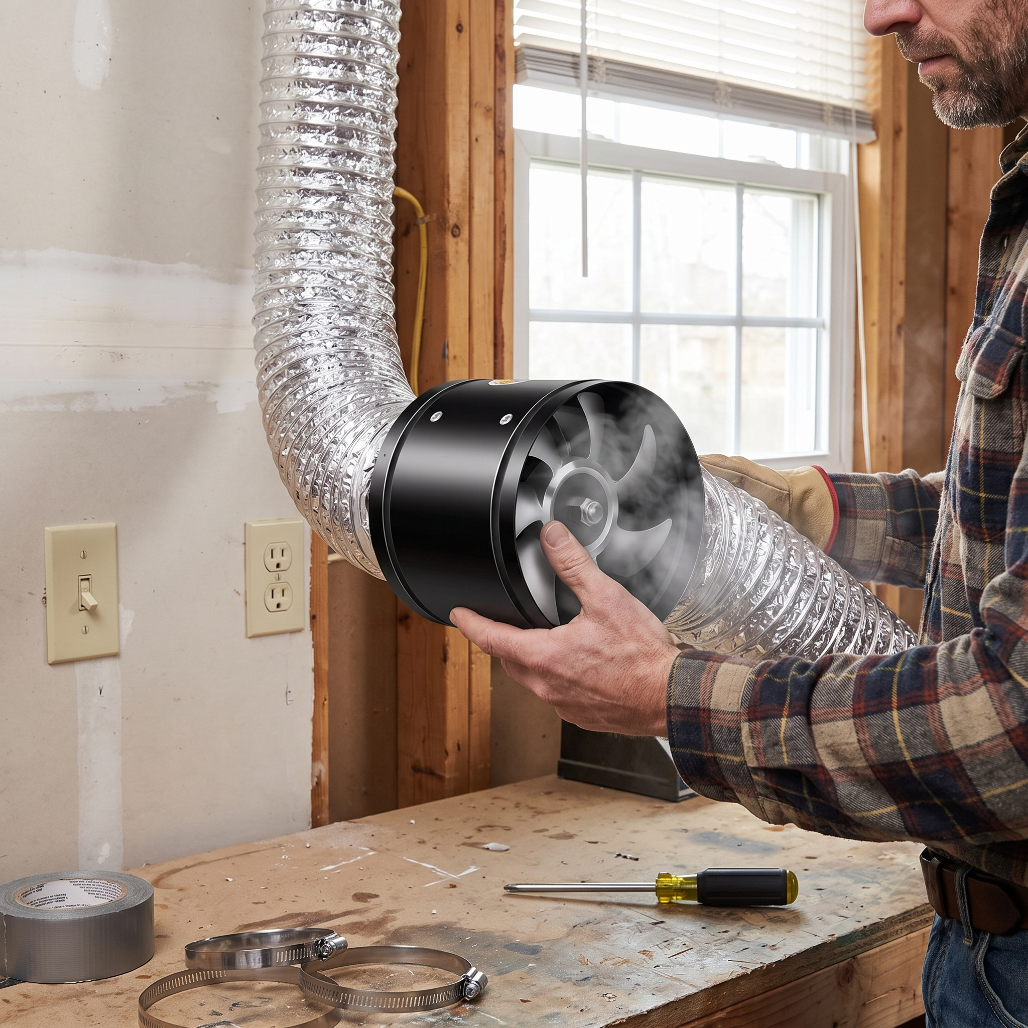 Inline Duct Exhaust Fan with Copper Motor lifestyle
