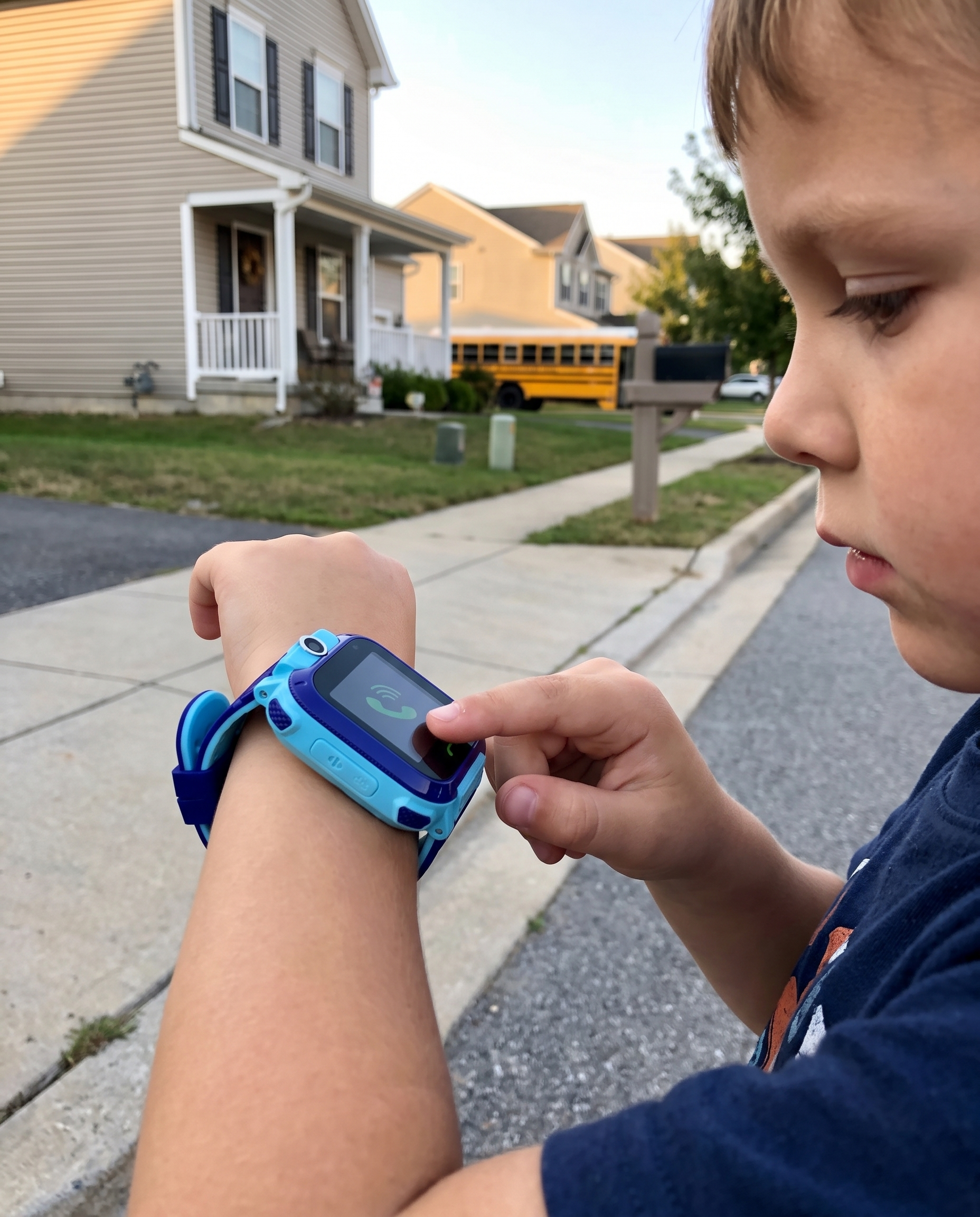 Kids GPS Tracker Watch with Two-Way Calling, Camera and Emergency Button in use